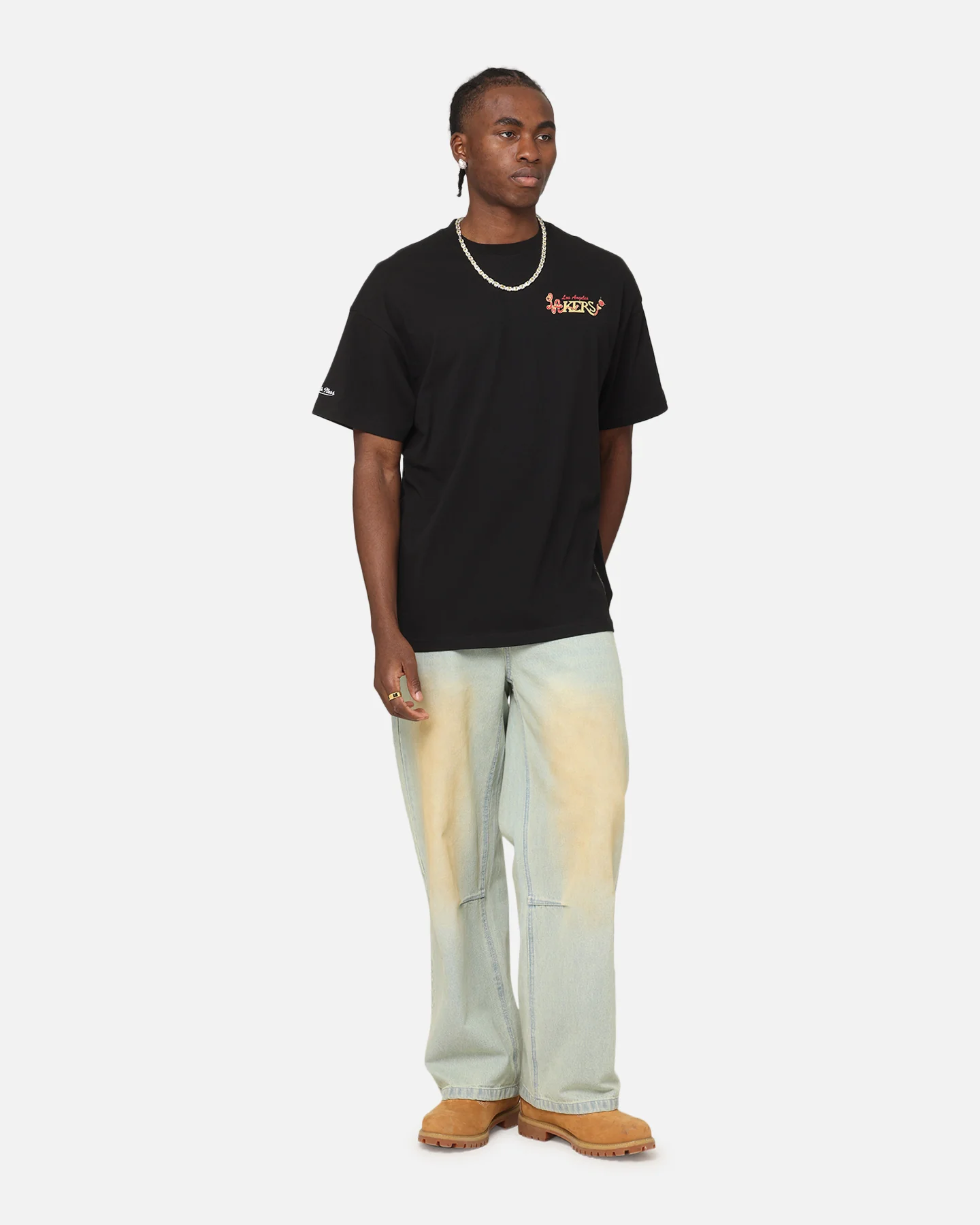 Mitchell & Ness Los Angeles Lakers Radiograph Gold Rings T-Shirt Faded Black - Image 4