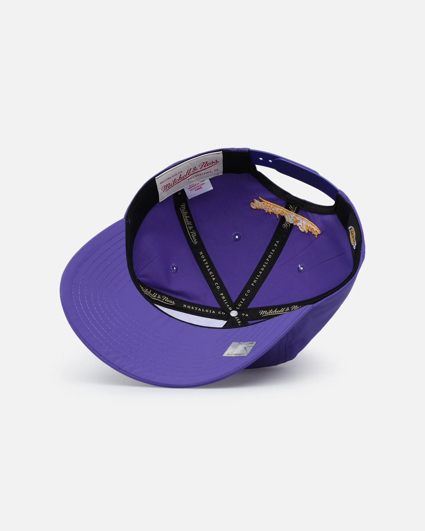 Mitchell & Ness Los Angeles Lakers Retro Matte Nylon Origins Snapback Purple - Image 7