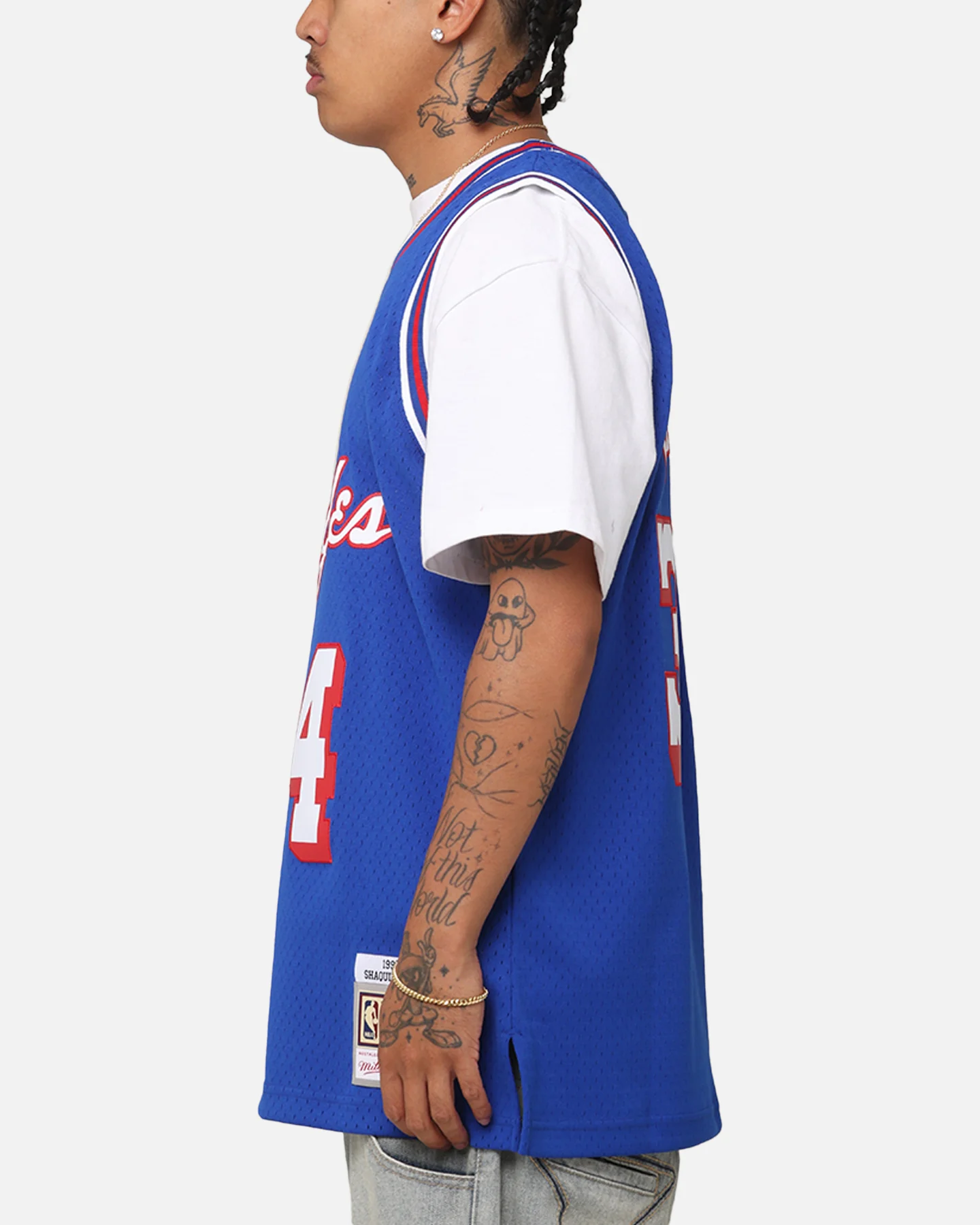 Mitchell & Ness Los Angeles Lakers Shaquille O'Neal  #34 'Flags Collection' Jersey Blue - Image 6