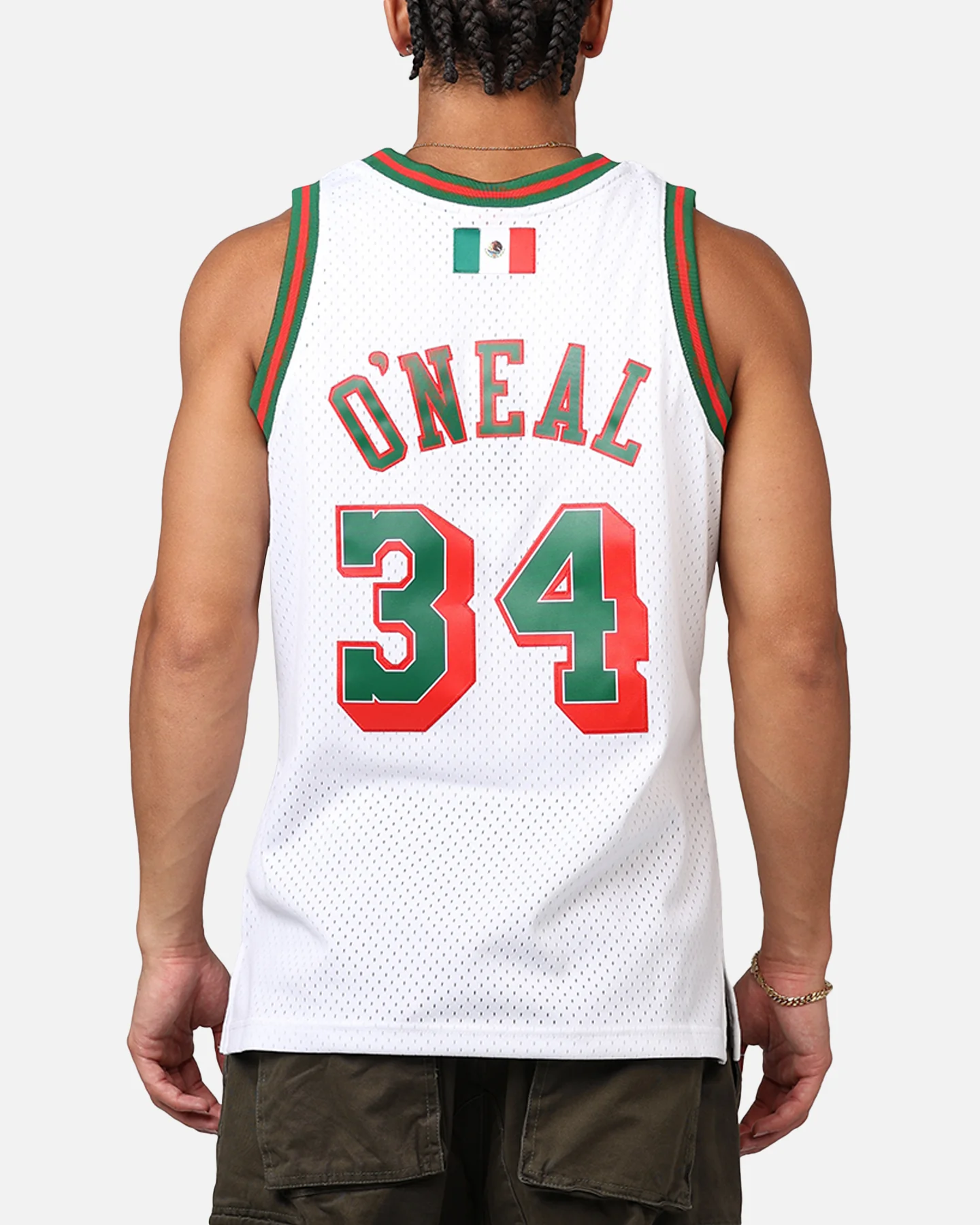 Mitchell & Ness Los Angeles Lakers Shaquille O'Neal 'Viva Mexico' '96-97 Swing Jersey White/Green - Image 2