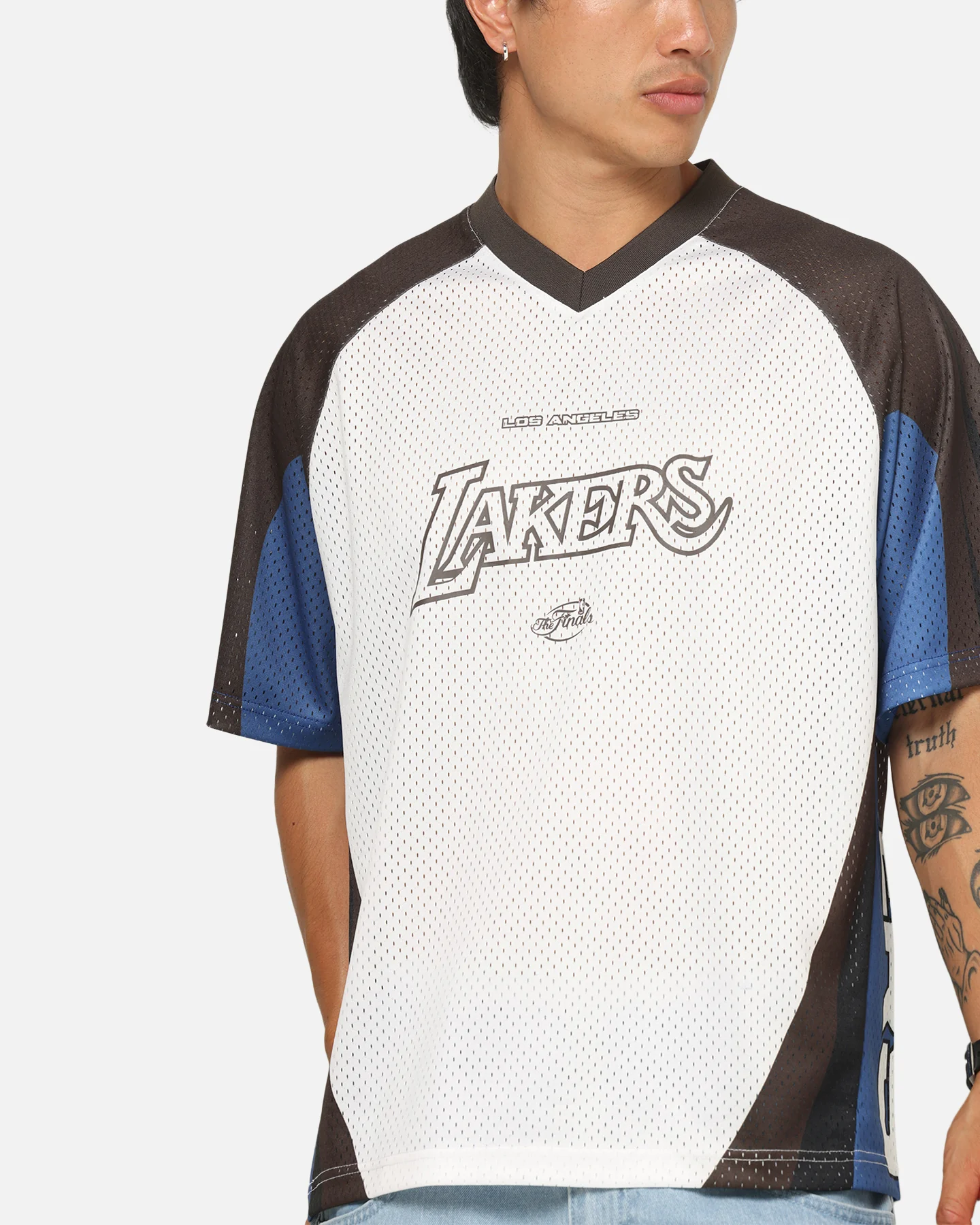 Mitchell & Ness Los Angeles Lakers Warehouse Rave Jersey White/Brown - Image 8