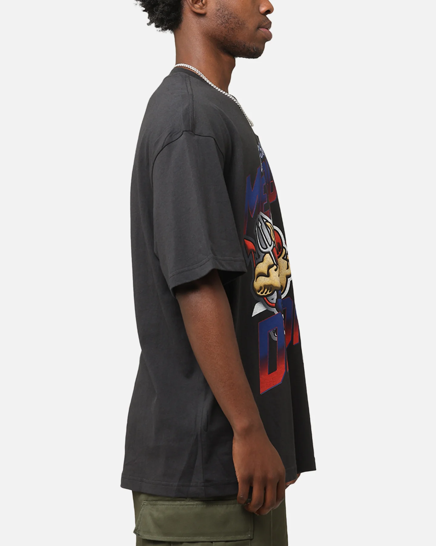 Mitchell & Ness Melbourne Demons Mascot Character T-Shirt Faded Black - Image 4