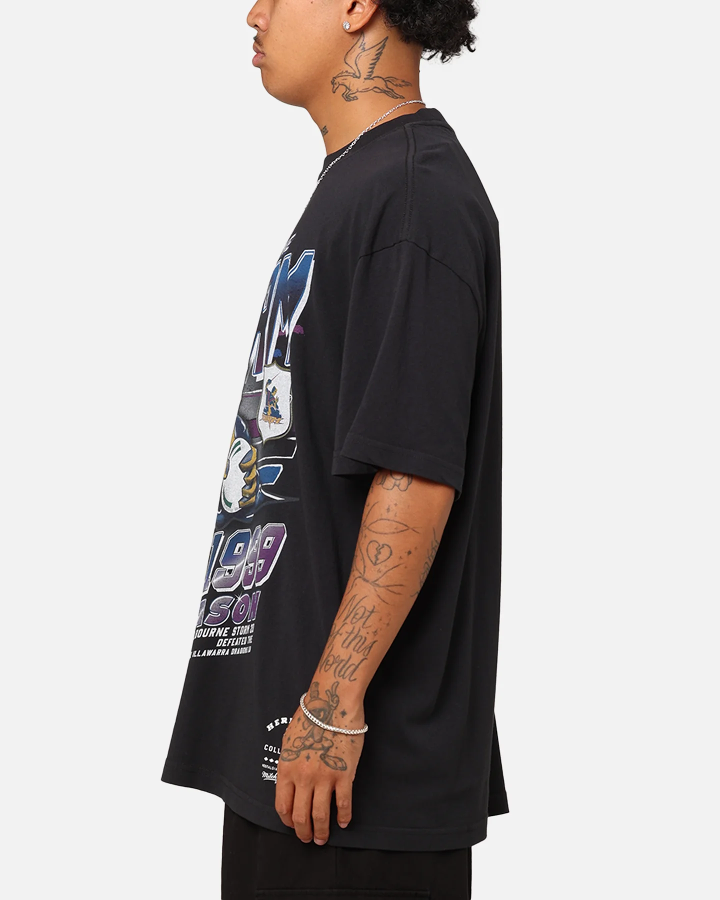 Mitchell & Ness Melbourne Storm Premiers 1999 Season T-Shirt Faded Black - Image 5
