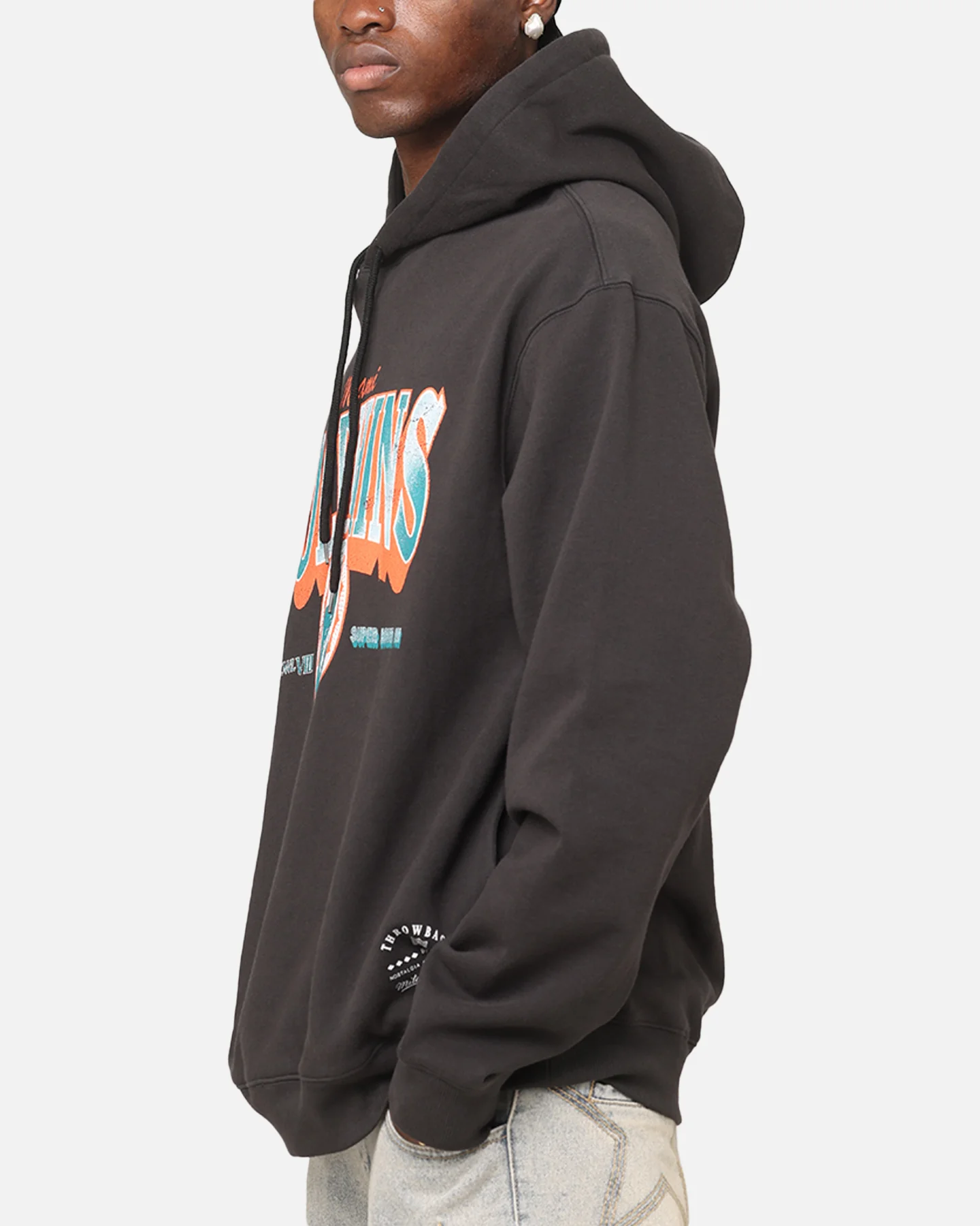 Mitchell & Ness Miami Dolphins Arch Hoodie Faded Black - Image 5