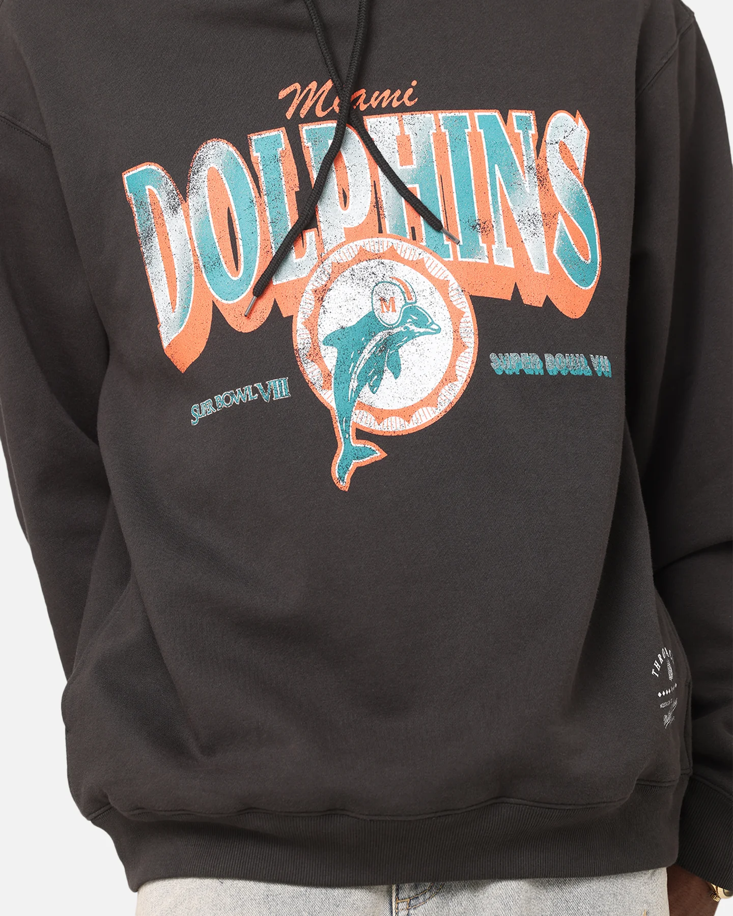 Mitchell & Ness Miami Dolphins Arch Hoodie Faded Black - Image 6