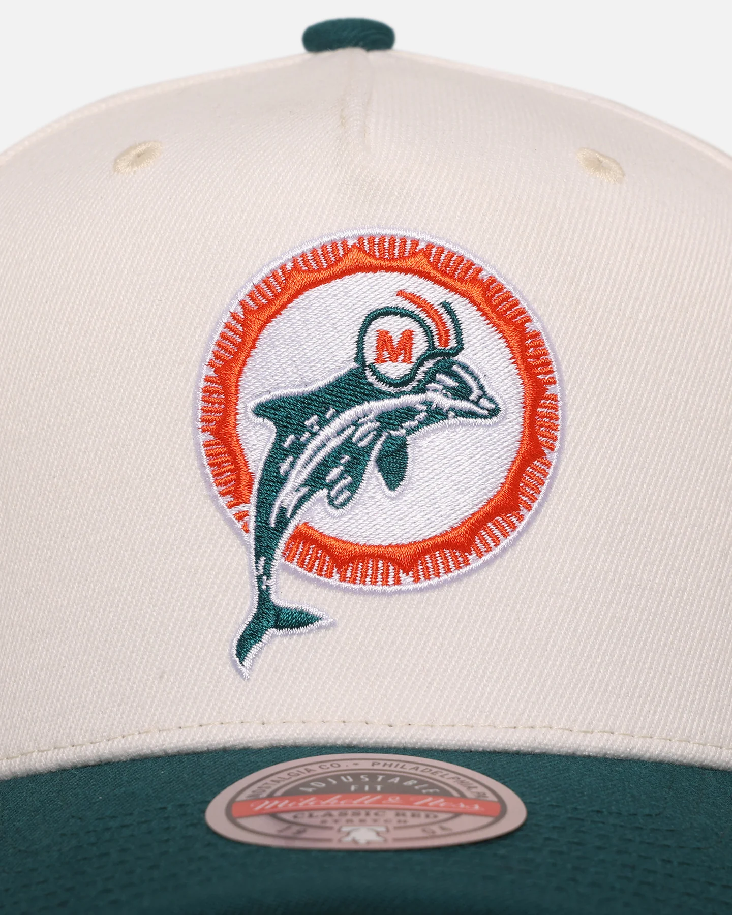 Mitchell & Ness Miami Dolphins 'Go Team Go' MVP Snapback Off White/Teal - Image 5