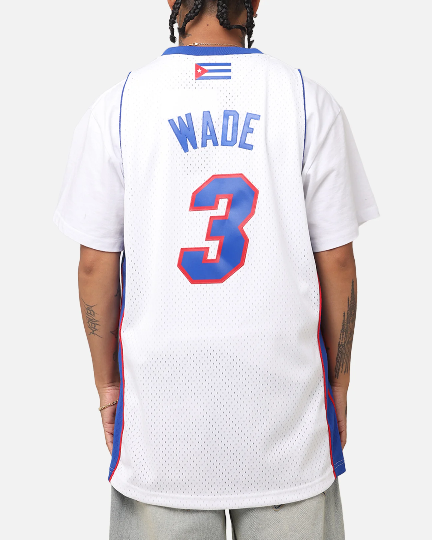 Mitchell & Ness Miami Heat Dwyane Wade #3 'Flags Collection' Jersey White - Image 2