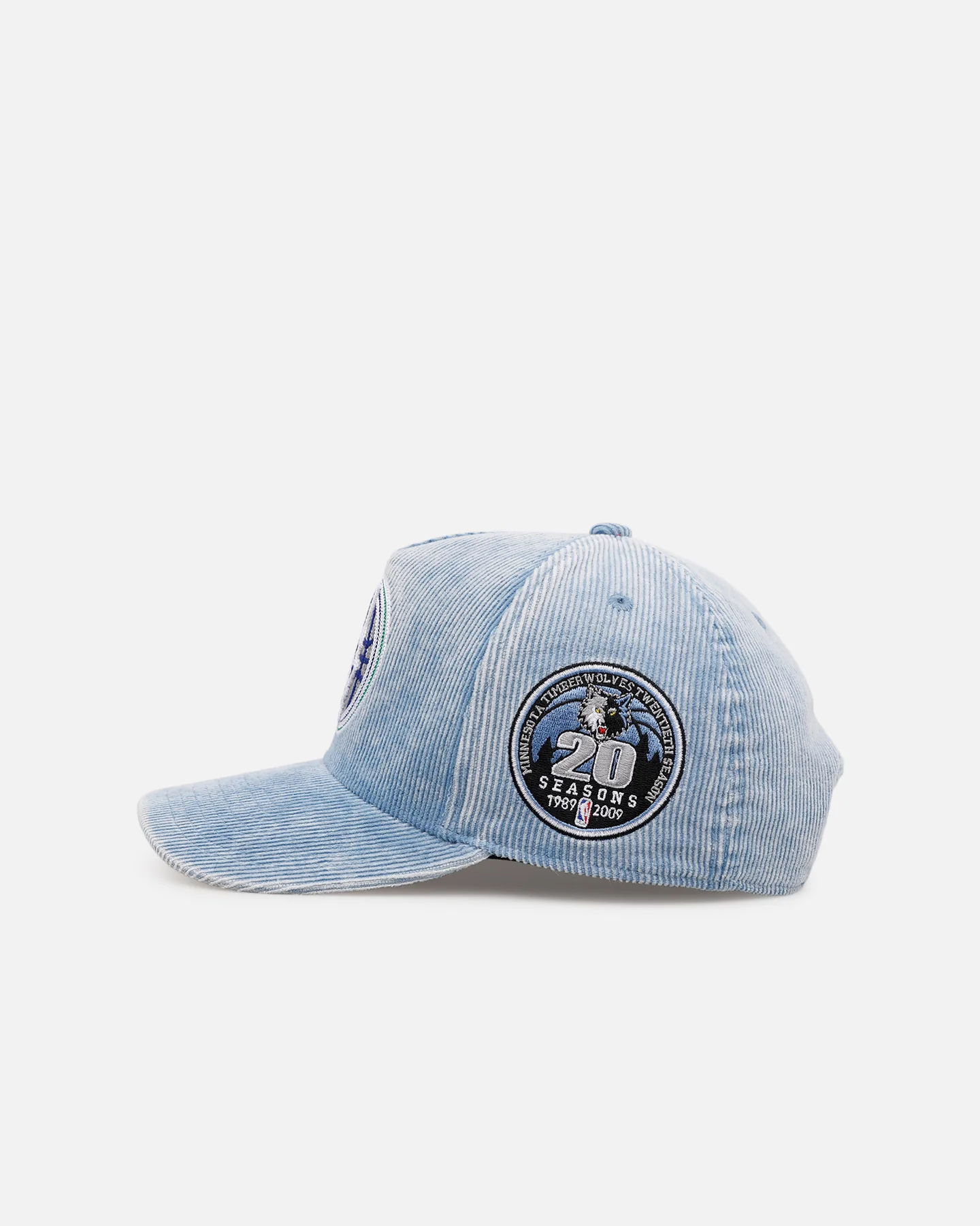 Mitchell & Ness Minnesota Timberwolves 'Dusty Cord' Pro Pinch Snapback Light Blue - Image 5