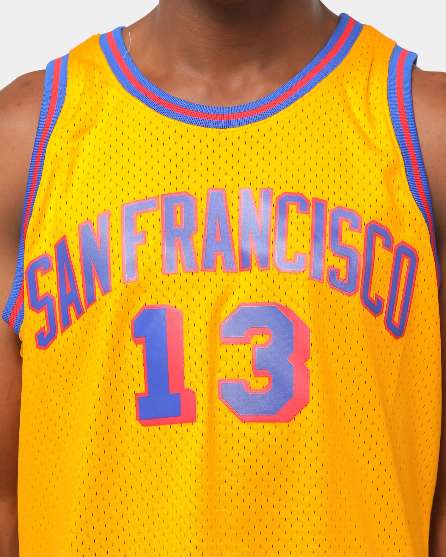 Mitchell & Ness Golden State Warriors Wilt Chamberlain #13 Swingman Jersey Yellow - Image 5