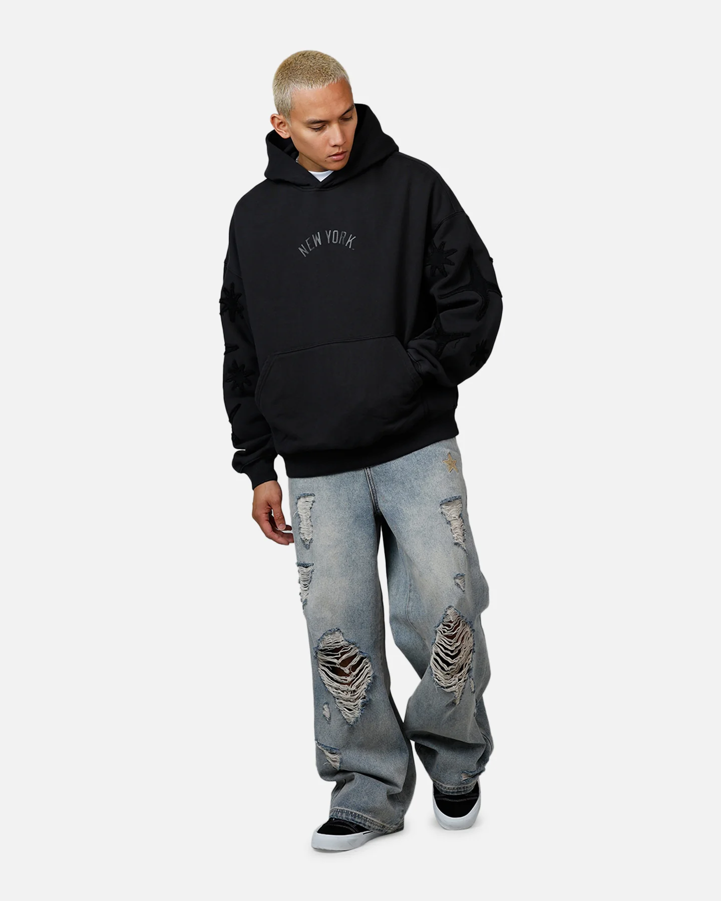 Mitchell & Ness New York Yankees Starburst Hoodie Faded Black - Image 3