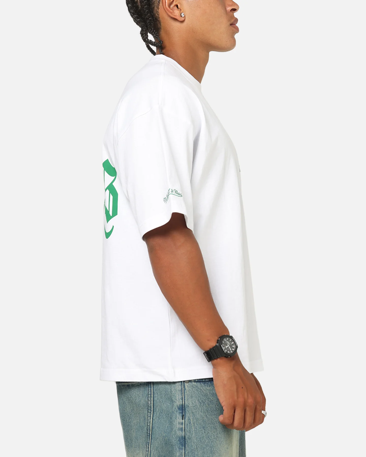 Mitchell & Ness Philadelphia Eagles Stars & Text Boxy T-Shirt White - Image 5