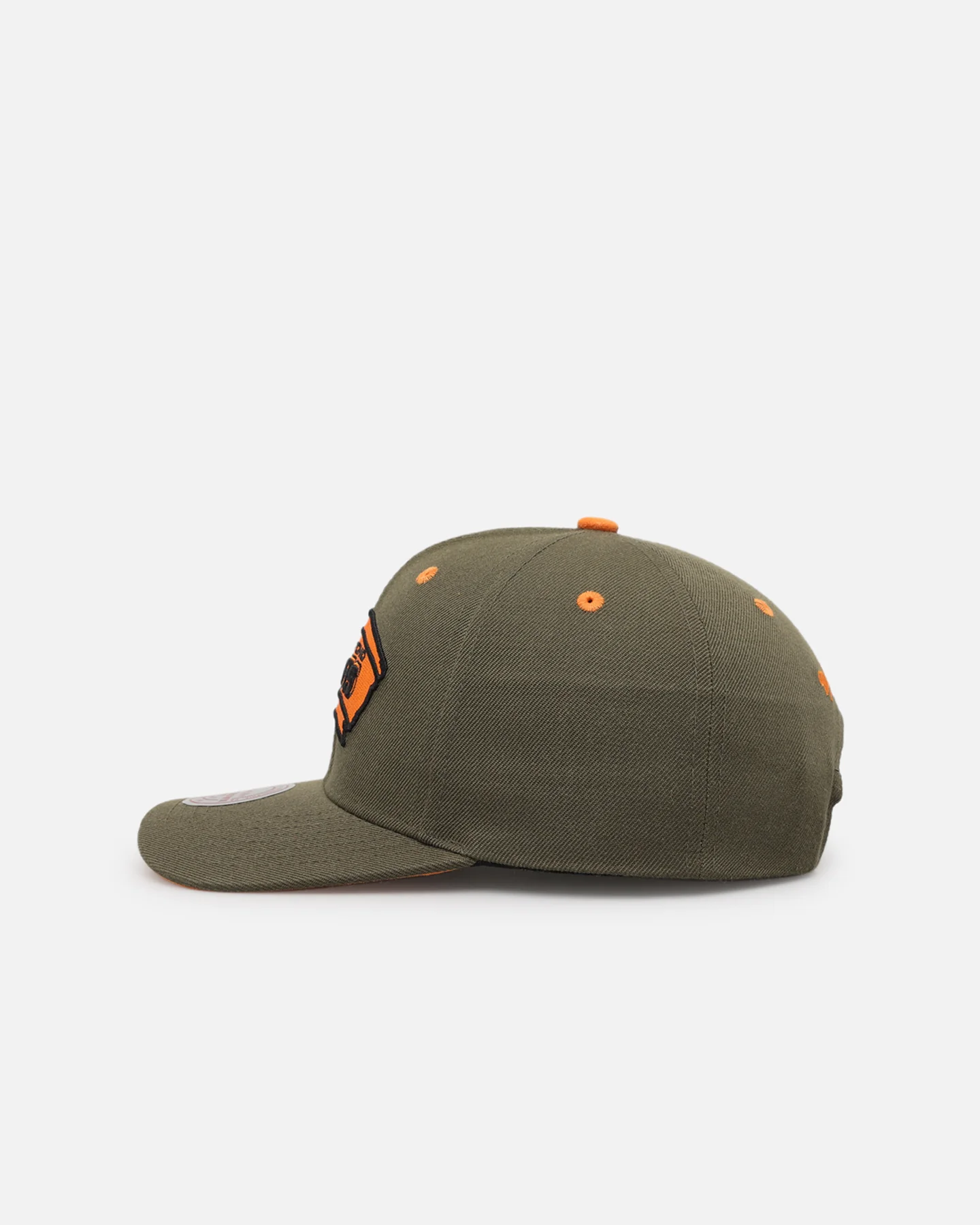 Mitchell & Ness San Antonio Spurs 'Harmony of Hues' Pro Crown Snapback Olive/Orange - Image 4