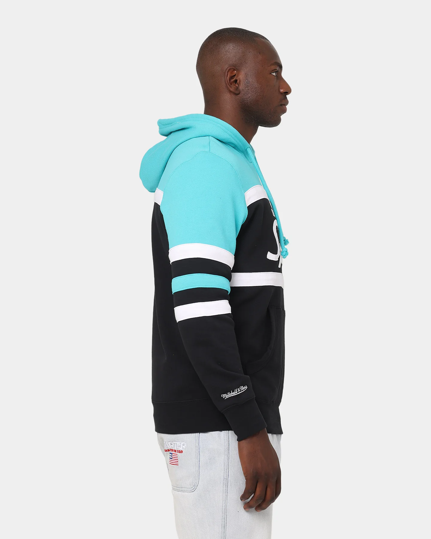 Mitchell & Ness San Antonio Spurs Head Coach Hoodie Teal - Image 5