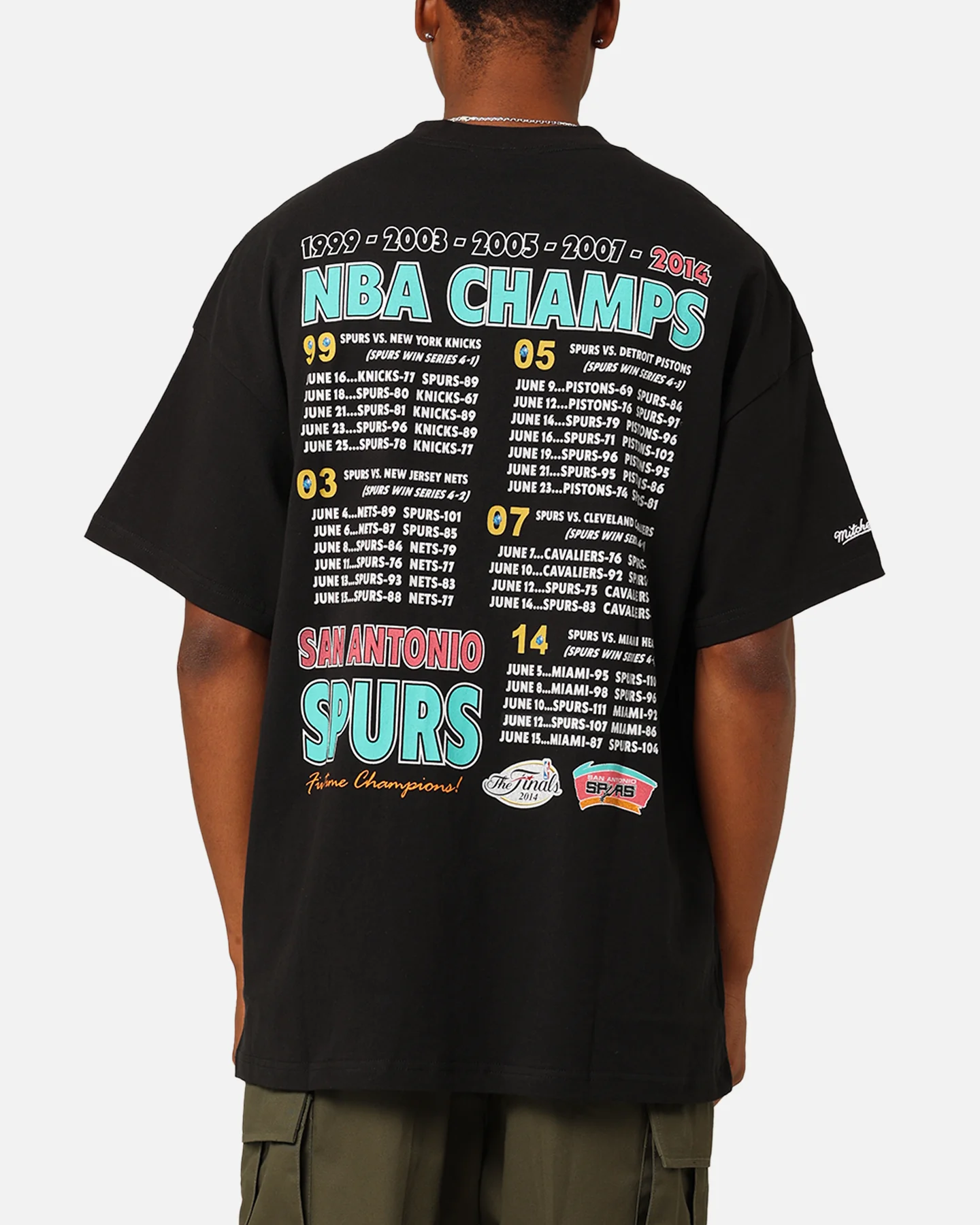 Mitchell & Ness San Antonio Spurs 'Spurs 2014 Champs' 2014 World Champs T-Shirt Black - Image 3