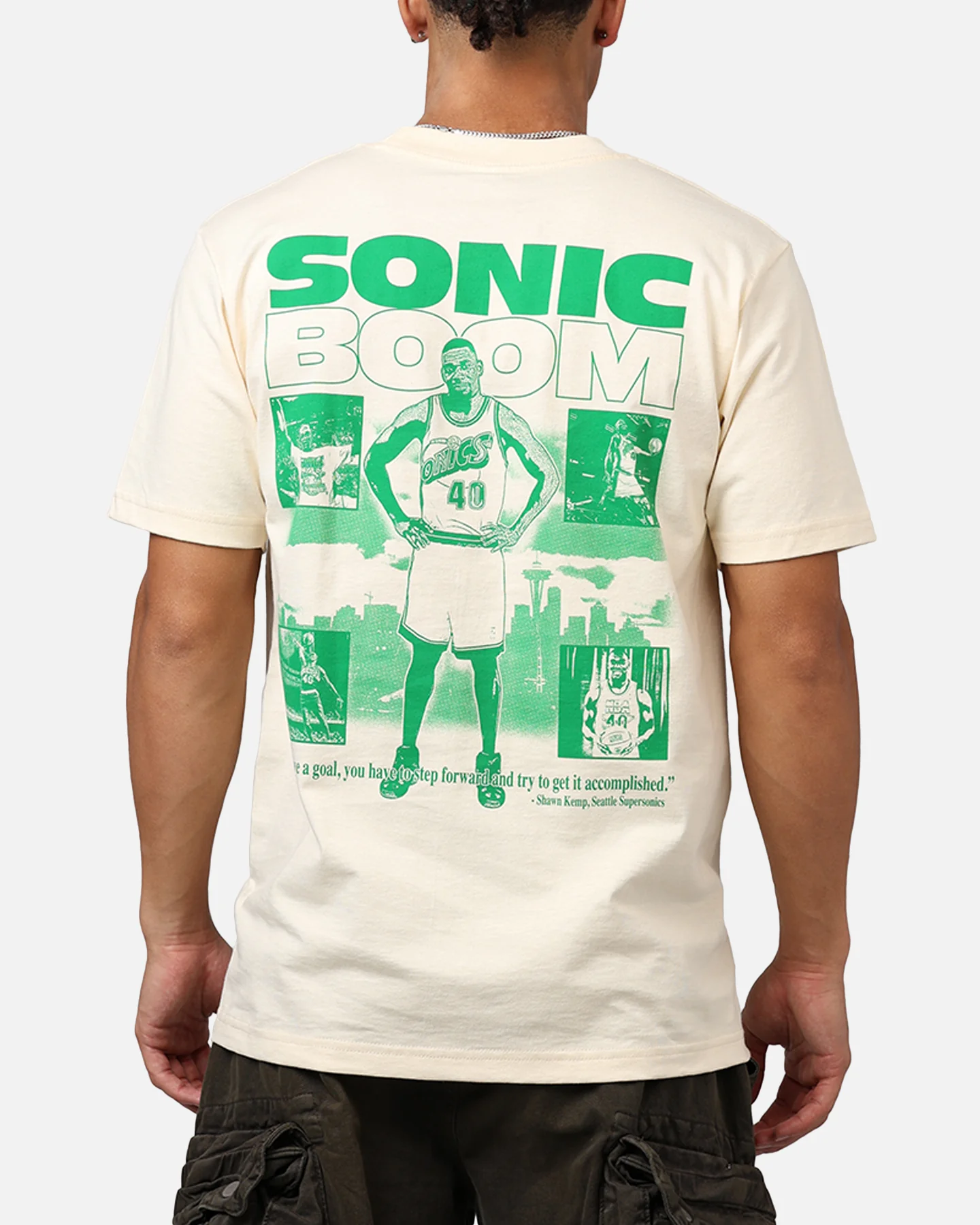 Mitchell & Ness Seattle Sonics Reign Man Kemp T-Shirt White - Image 2