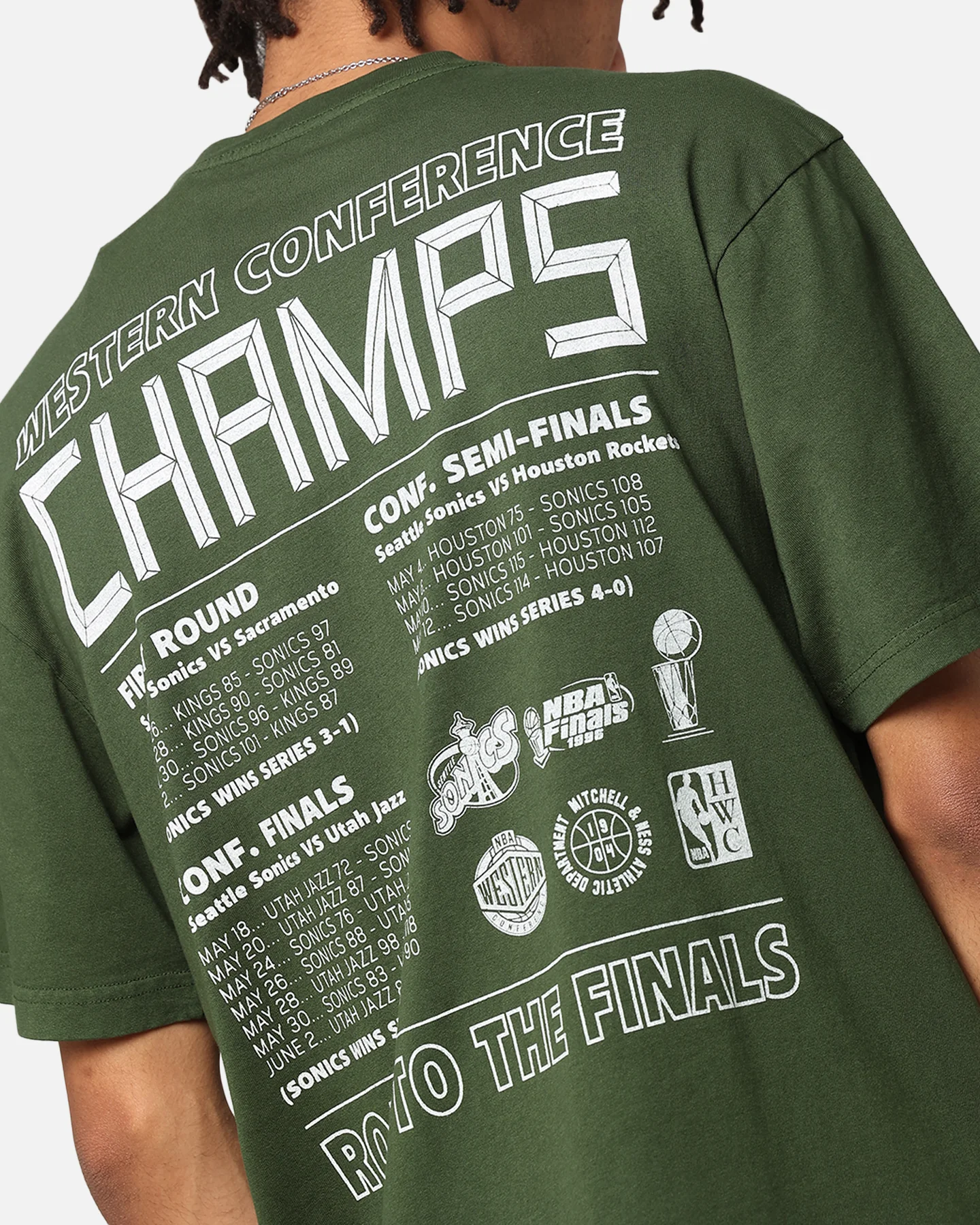 Mitchell & Ness Seattle Sonics Road To Finals T-Shirt Green - Image 7