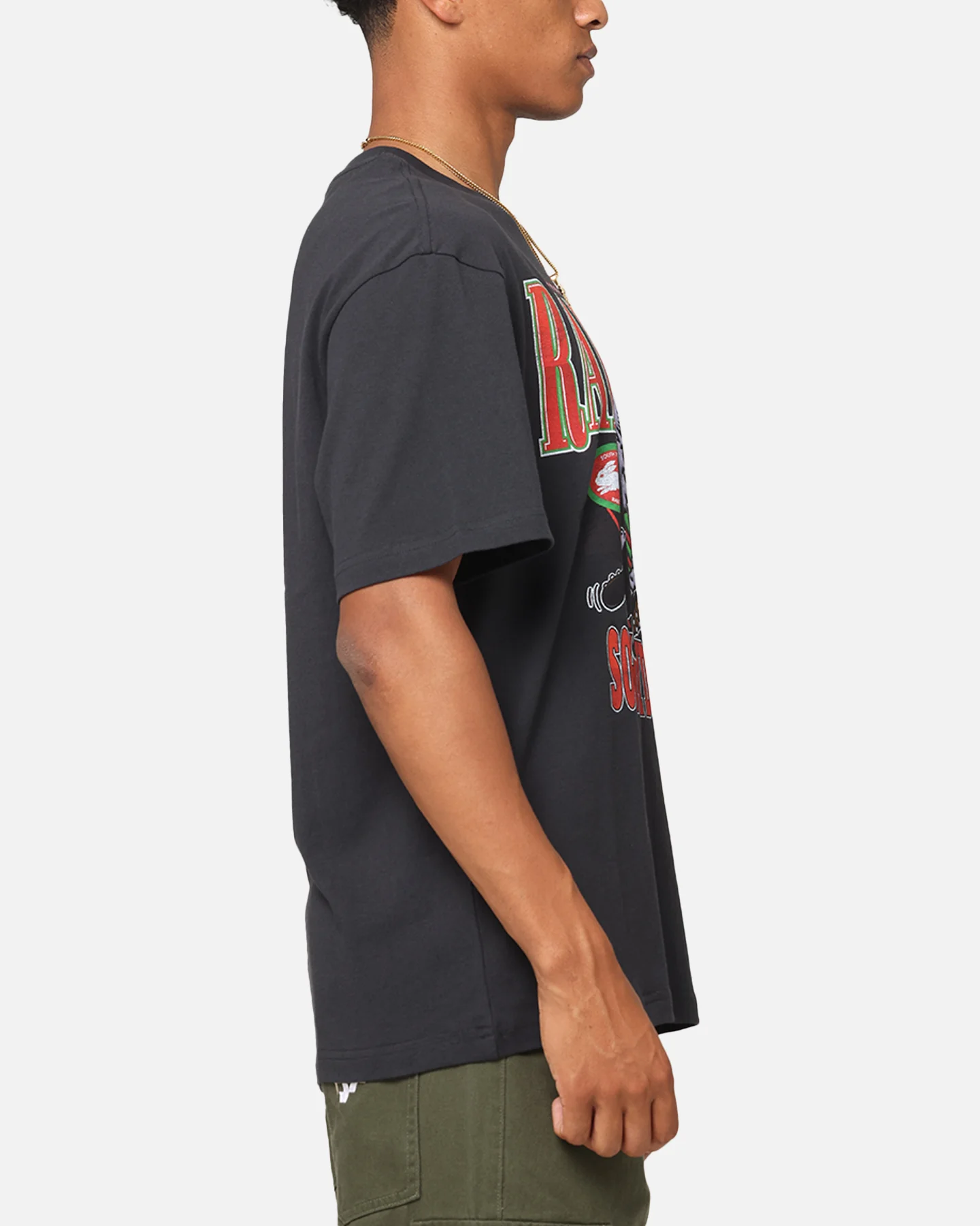 Mitchell & Ness South Sydney Rabbitohs Mascot Character T-Shirt Faded Black - Image 4