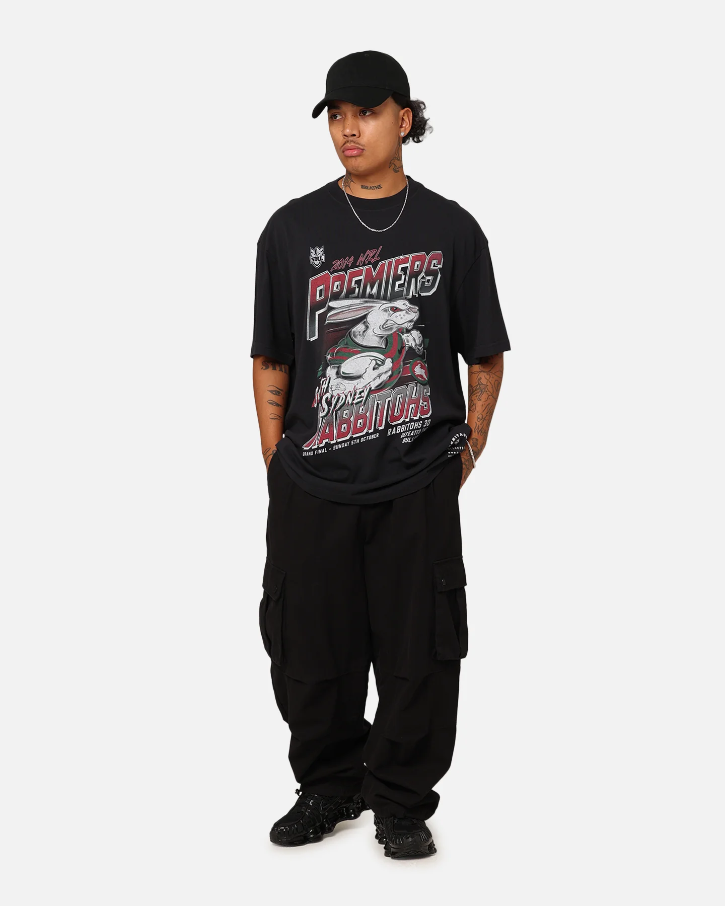 Mitchell & Ness South Sydney Rabbitohs 2014 Grand Final T-Shirt Faded Black - Image 2