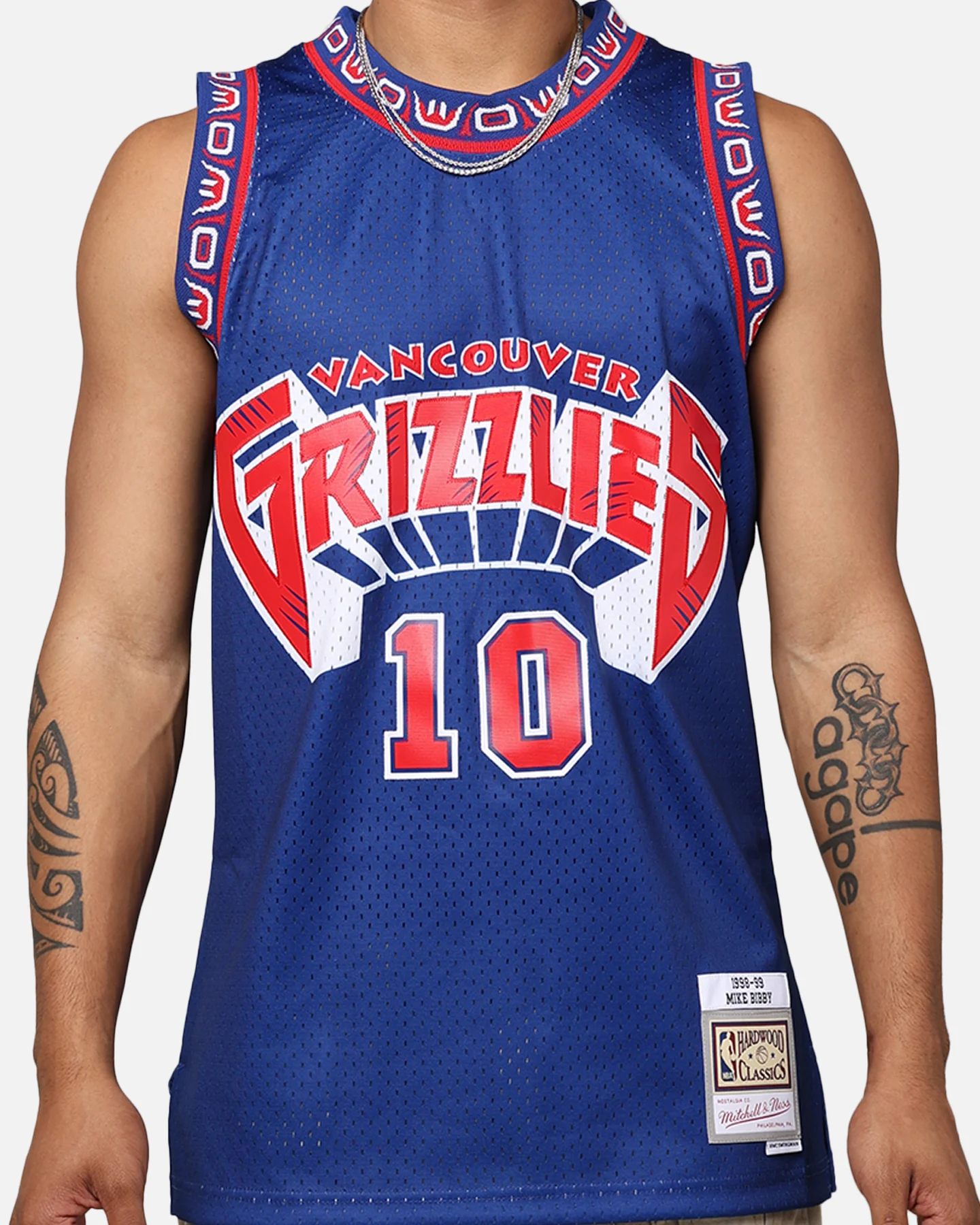Mitchell & Ness Vancouver Grizzlies Mike Bibby 1998-99 College Twist Swing Jersey Navy/Red - Image 4