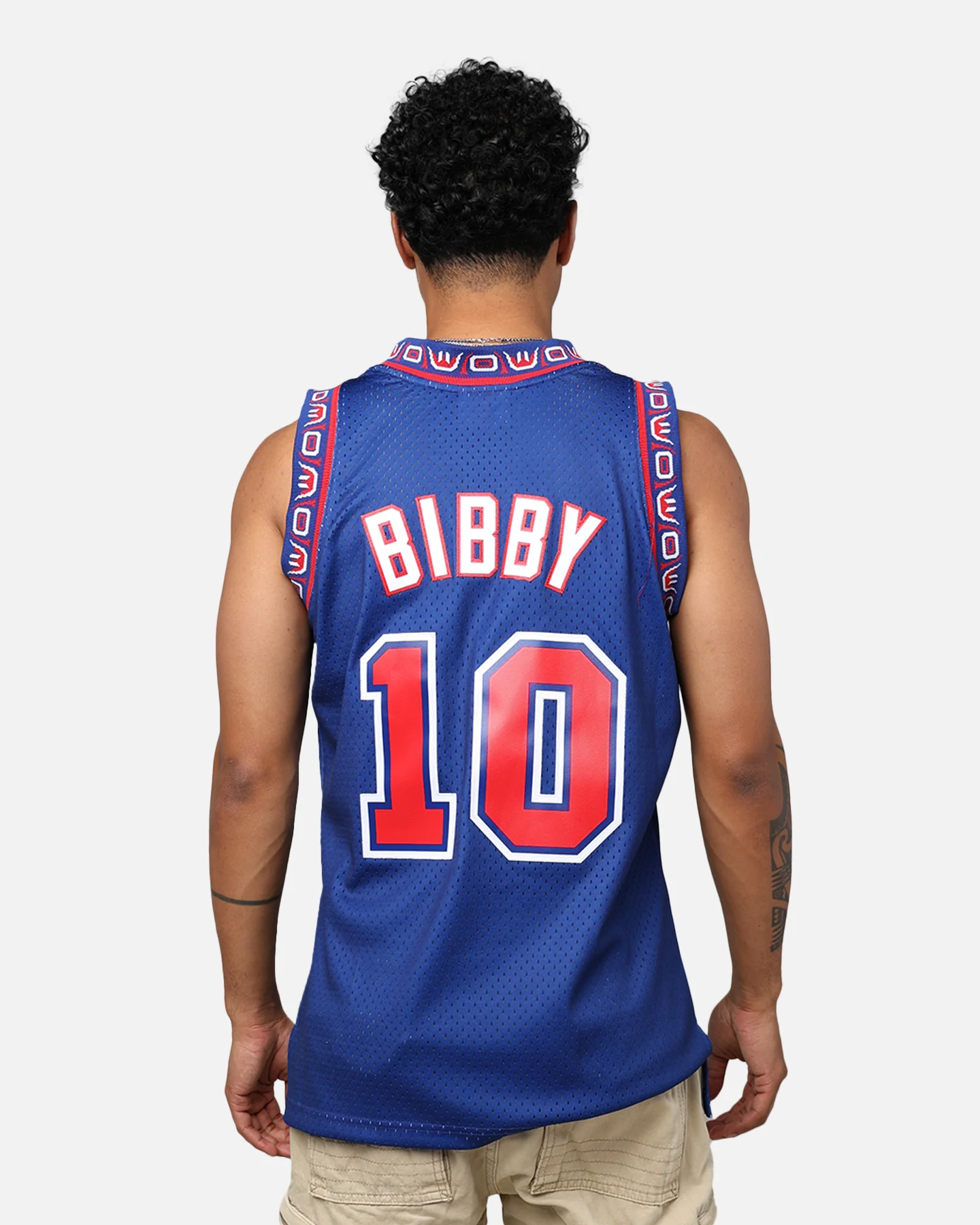 Mitchell & Ness Vancouver Grizzlies Mike Bibby 1998-99 College Twist Swing Jersey Navy/Red - Image 5