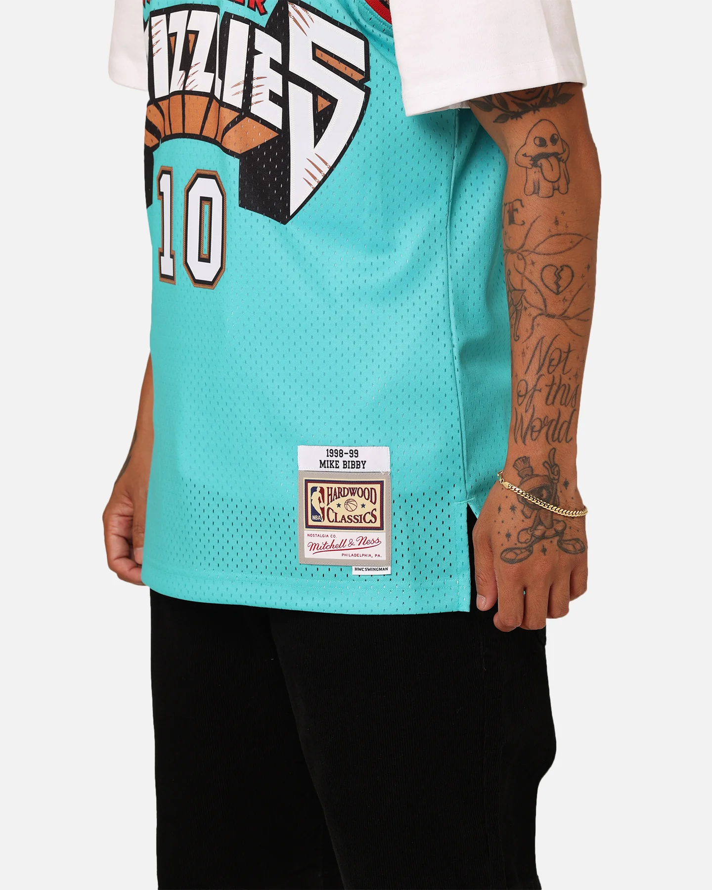 Mitchell & Ness Vancouver Grizzlies Mike Bibby '98-'99 #10 Swingman Jersey Teal - Image 9