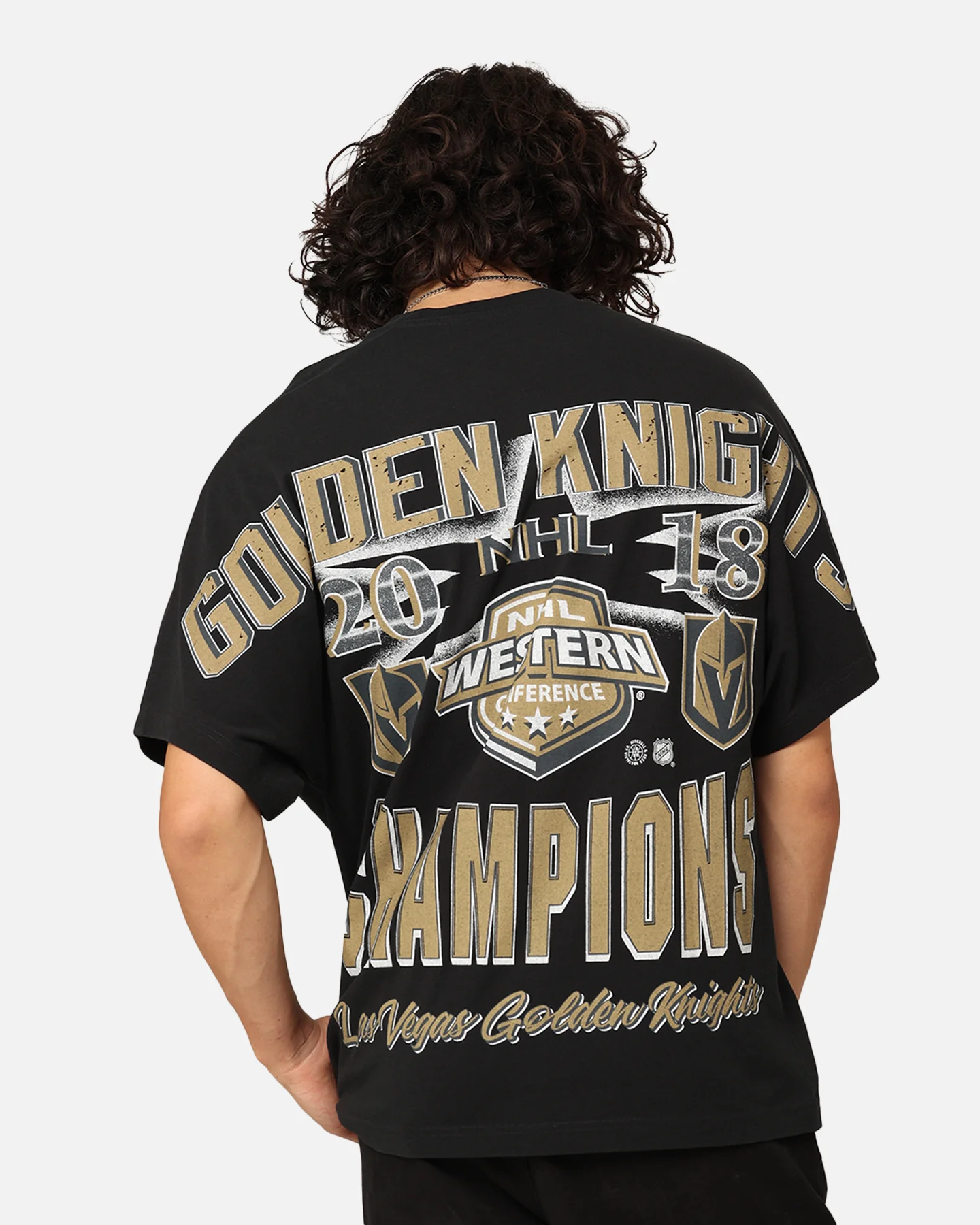 Mitchell & Ness Vegas Golden Knights Conference Champs T-Shirt Faded Black - Image 2