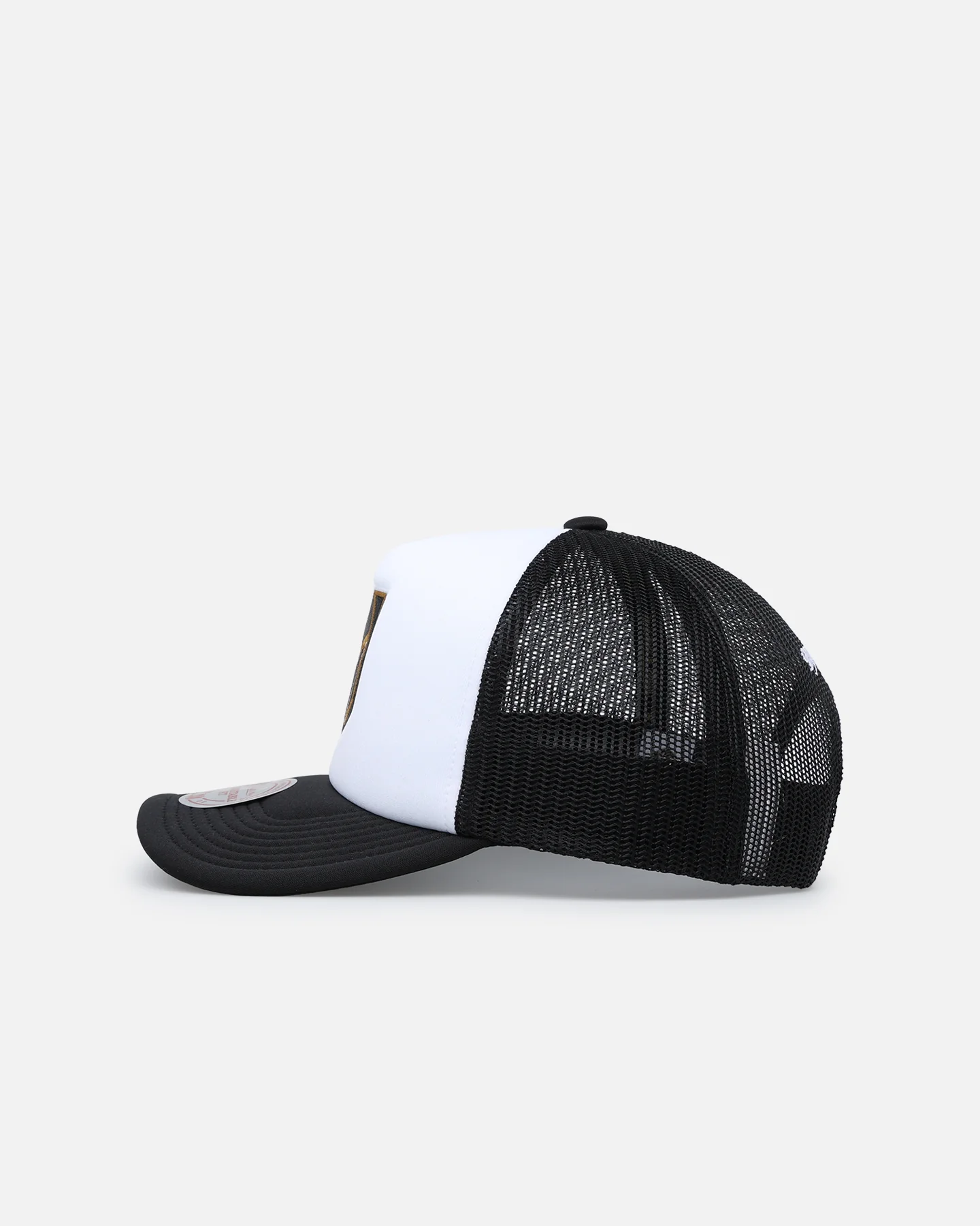 Mitchell & Ness Vegas Golden Knights Logo Foam Trucker Snapback Black/White - Image 4