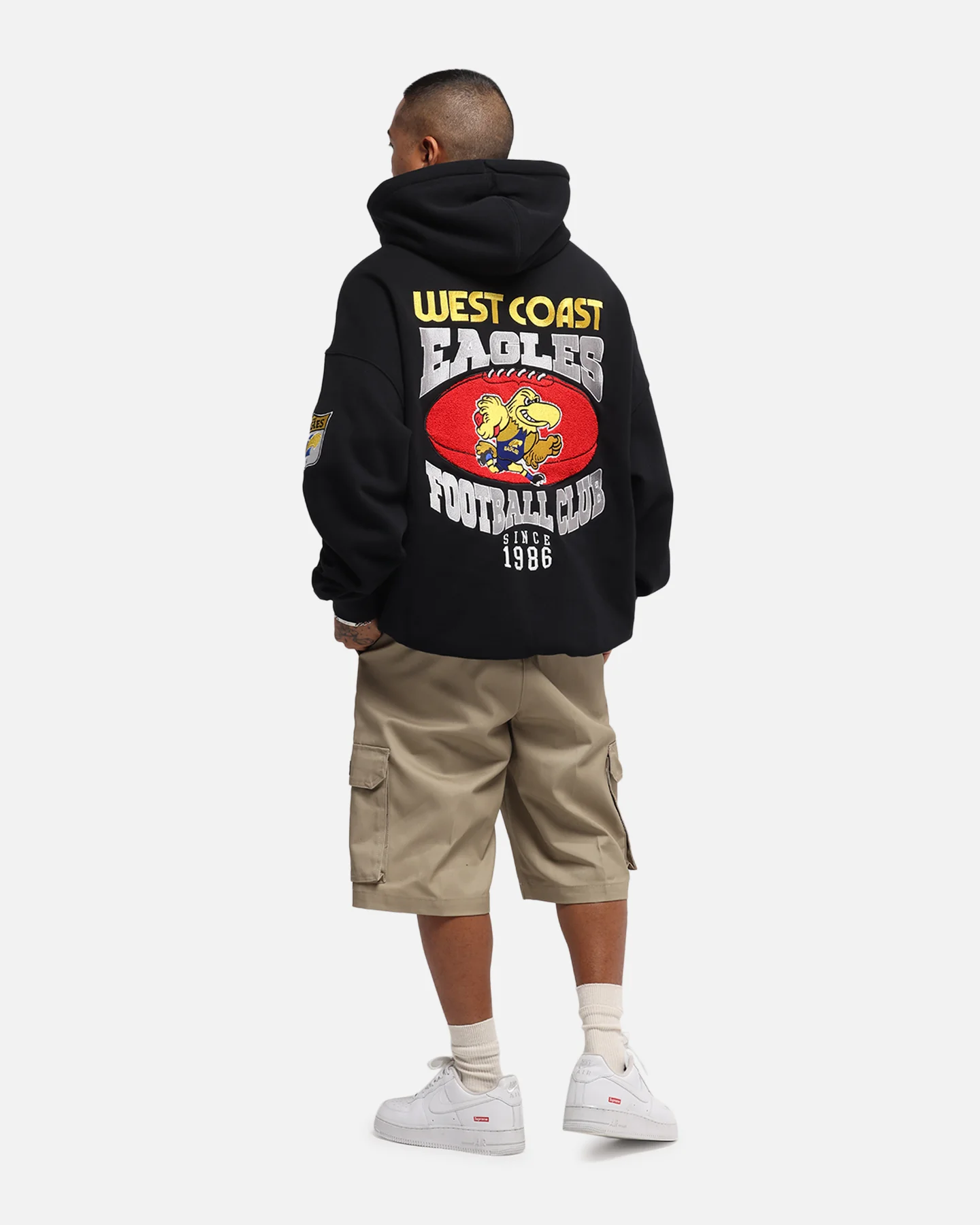 Mitchell & Ness West Coast Eagles Team Hoodie Solid Black - Image 3