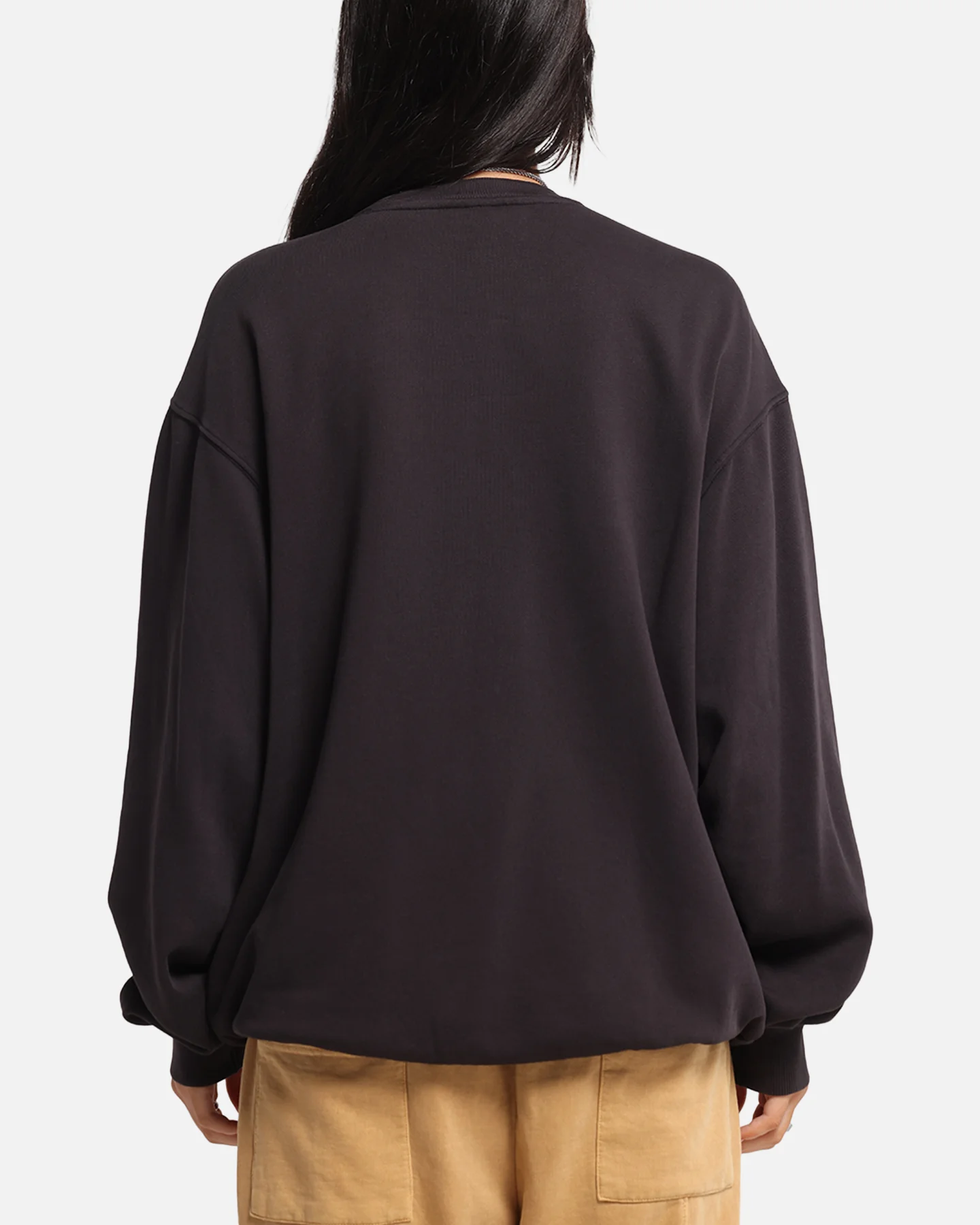 Mitchell & Ness Women's Los Angeles Lakers Arch Logo Crewneck Overdyed Black - Image 3