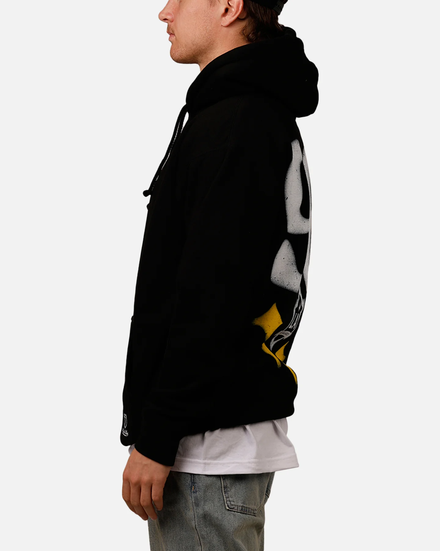 Mitchell & Ness X Los Angeles Galaxy X Culture Kings Spraypaint Hoodie Black - Image 5