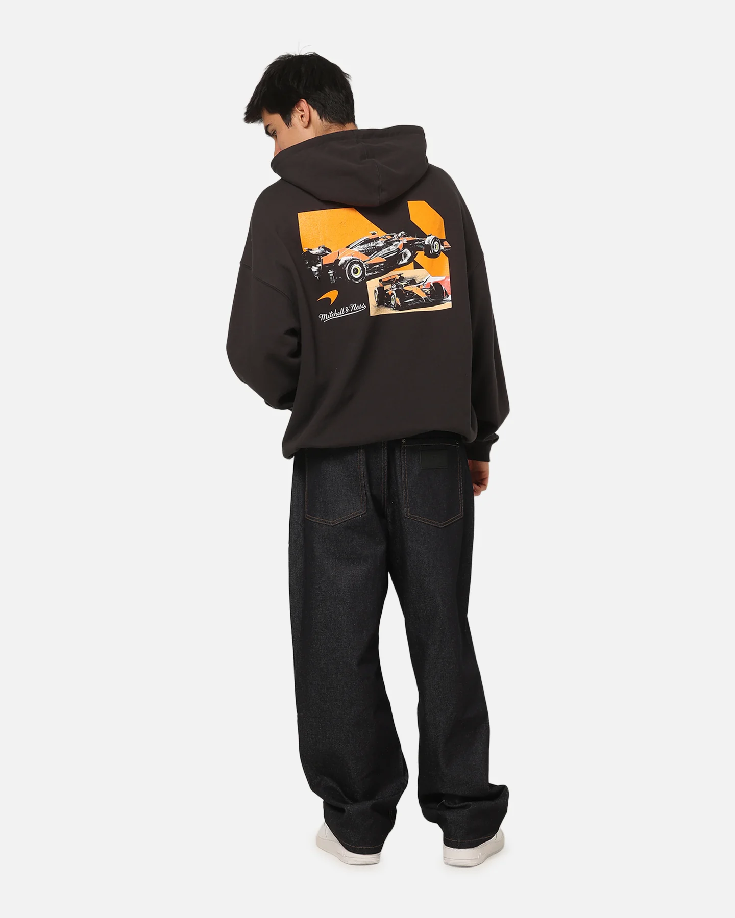 Mitchell & Ness X Mclaren 38 Hoodie Washed Black - Image 3
