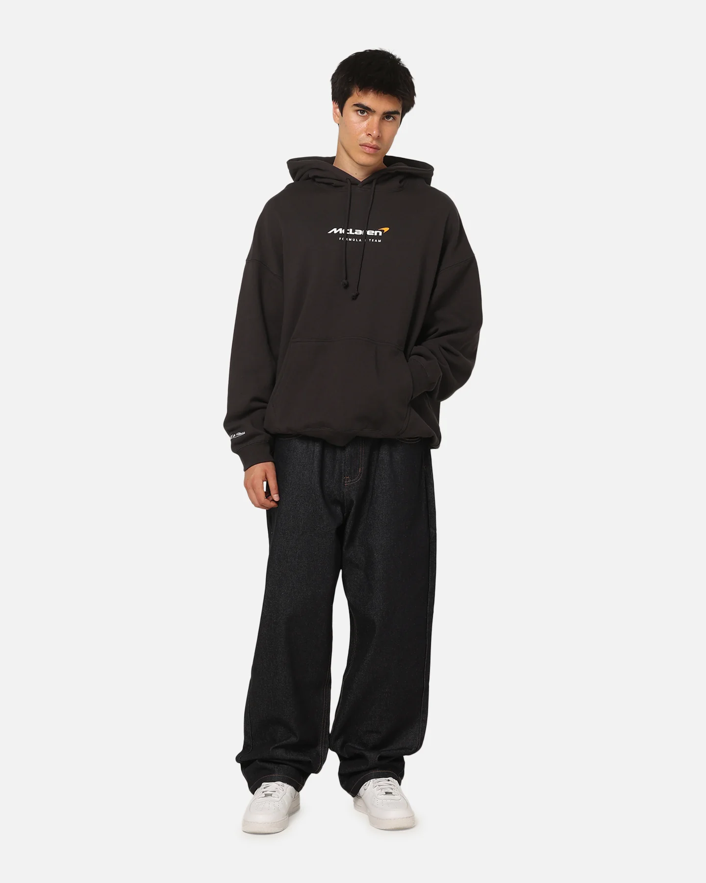 Mitchell & Ness X Mclaren 38 Hoodie Washed Black - Image 4