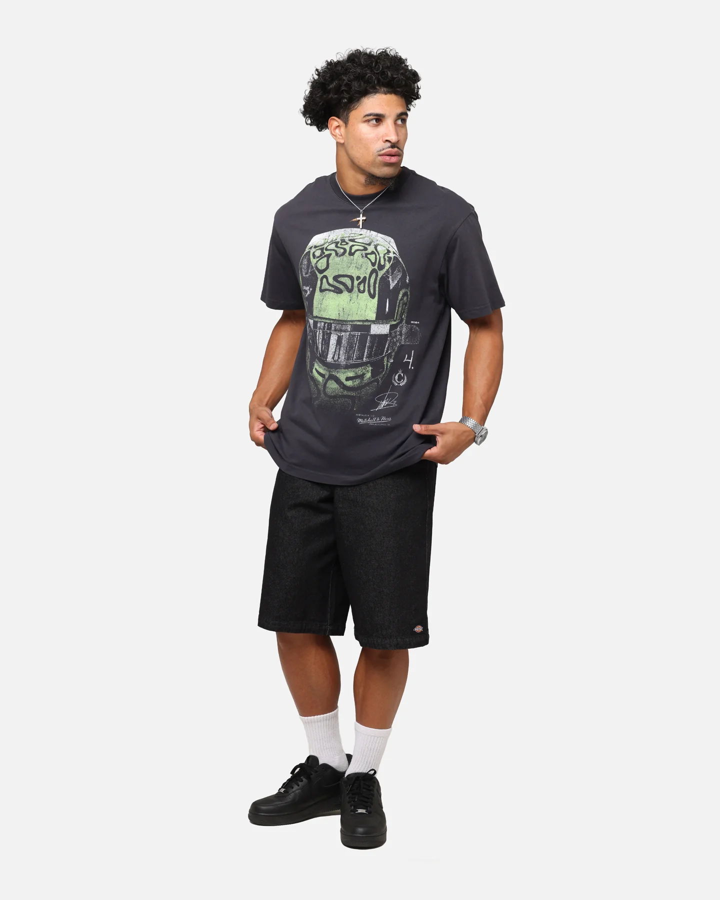 Mitchell & Ness X Mclaren Lando Norris Helmet T-Shirt Faded Black - Image 3