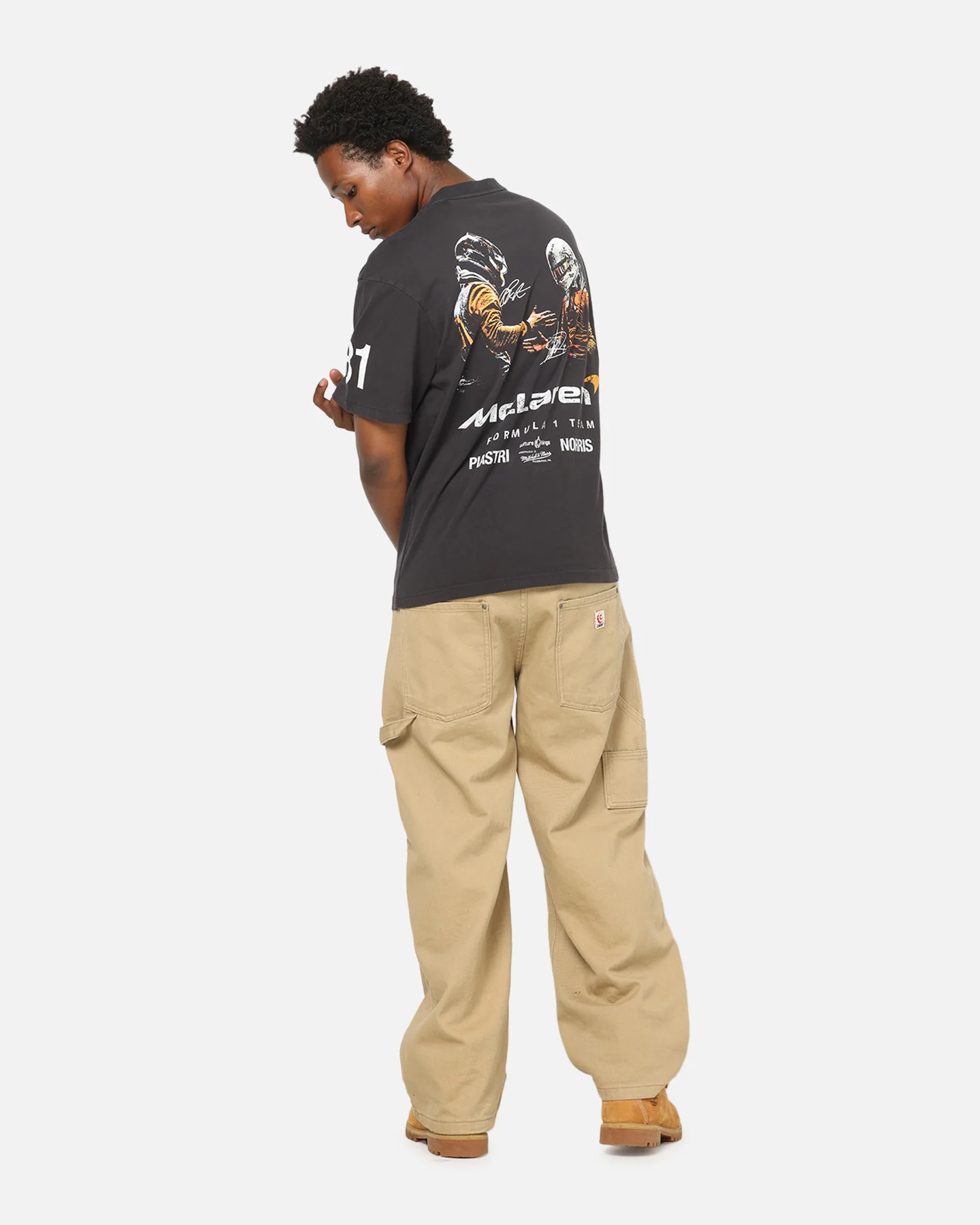 Mitchell & Ness X Mclaren Piastri And Norris Team Mates T-Shirt Washed Black - Image 3