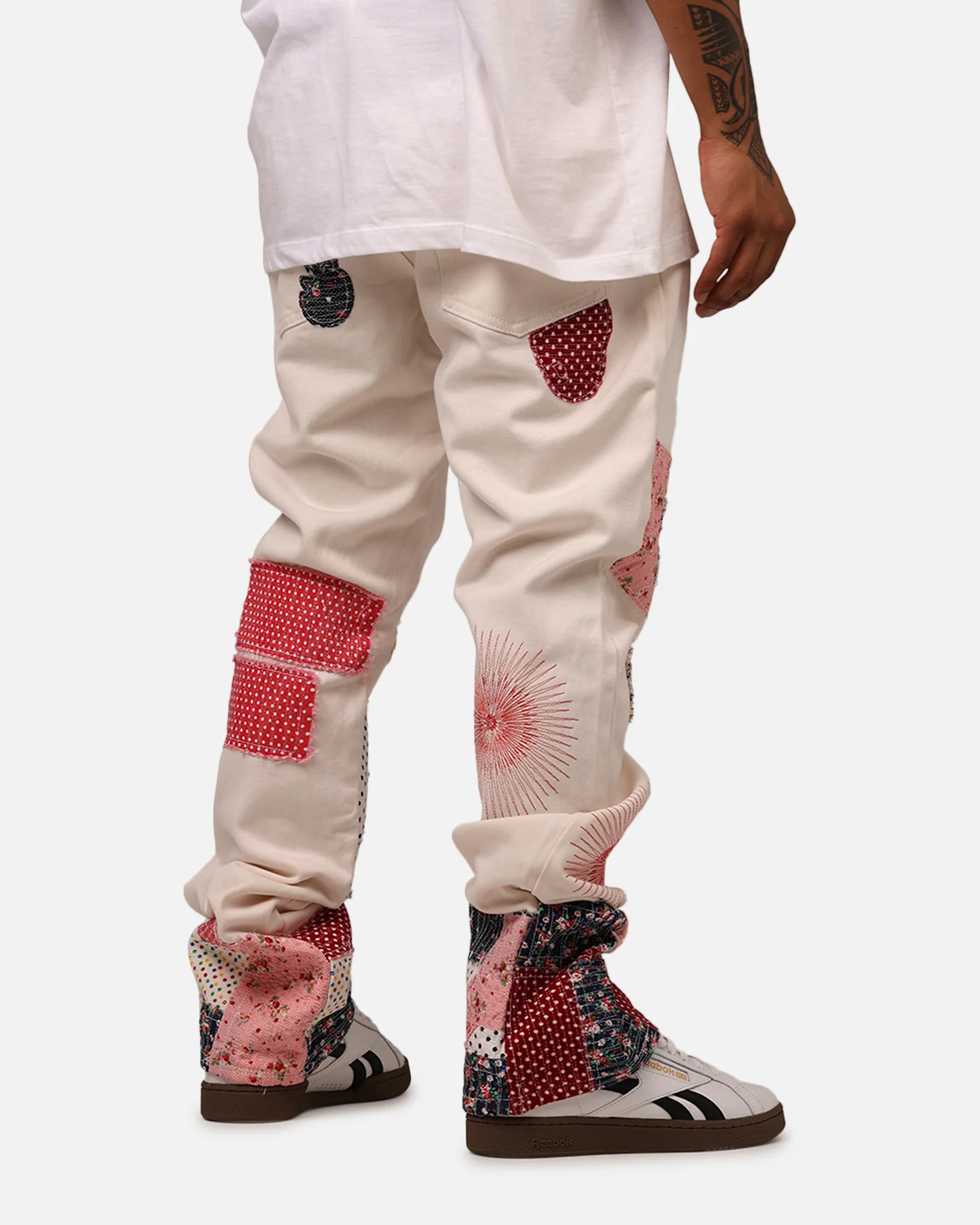 MNML B387 Rugged Flare Denim Jeans Off White - Image 3