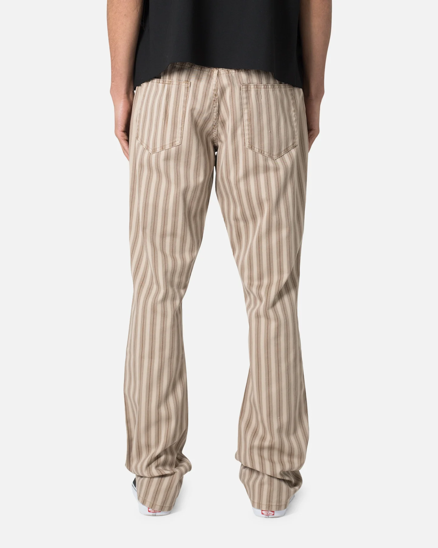 MNML B389 Striped Flare Pants Brown - Image 4