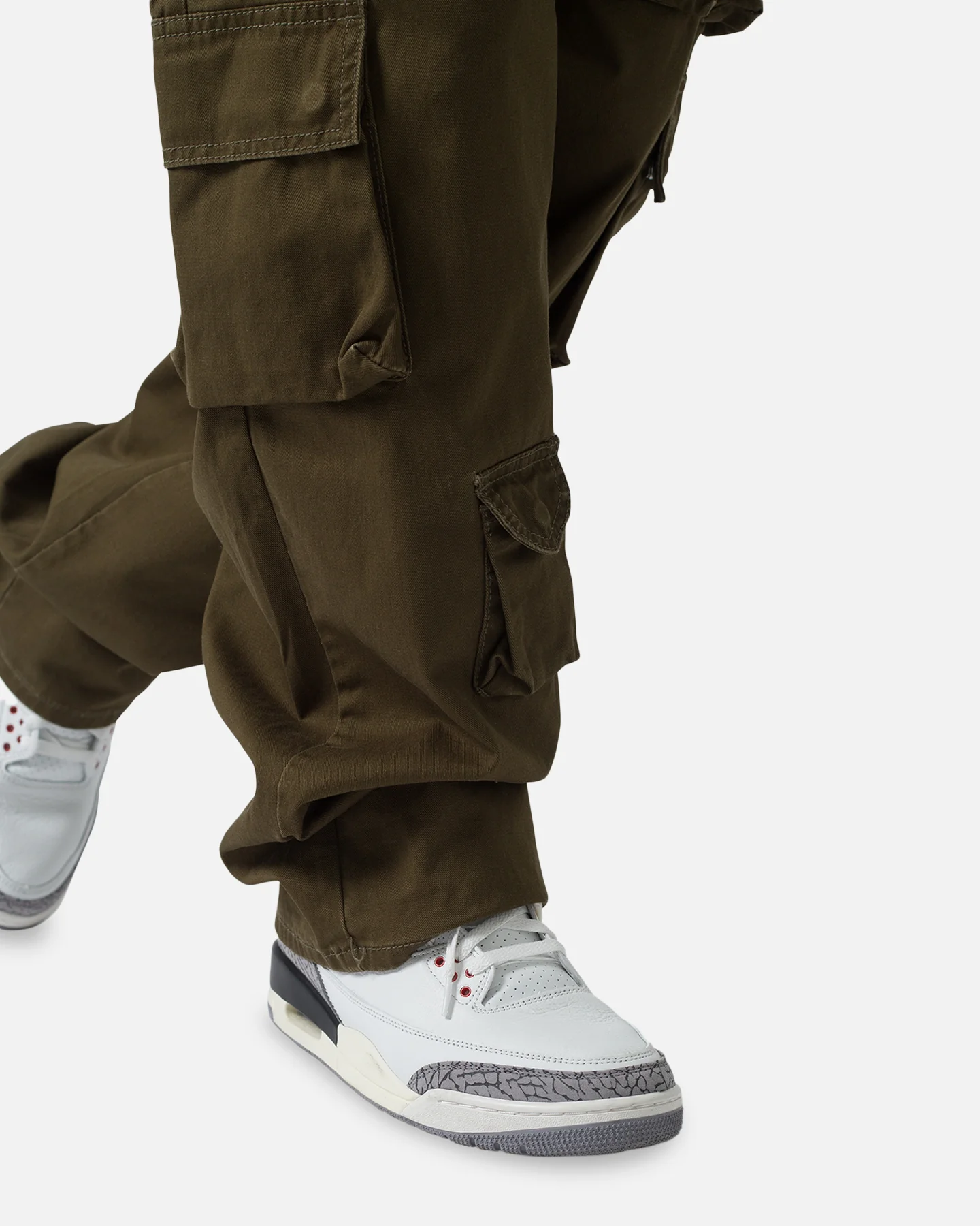 MNML Baggy Cargo Pants Washed Olive - Image 6