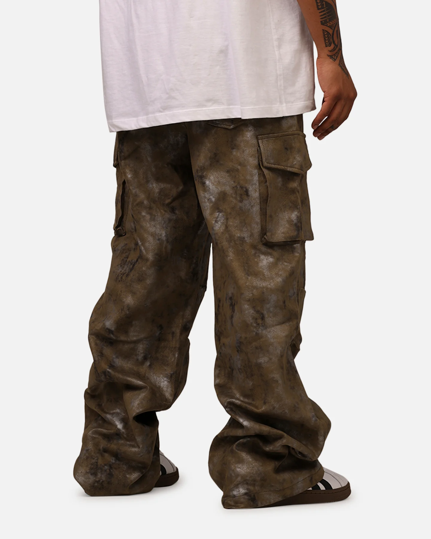MNML Baggy Dual Sueded Cargo Pants Olive - Image 3