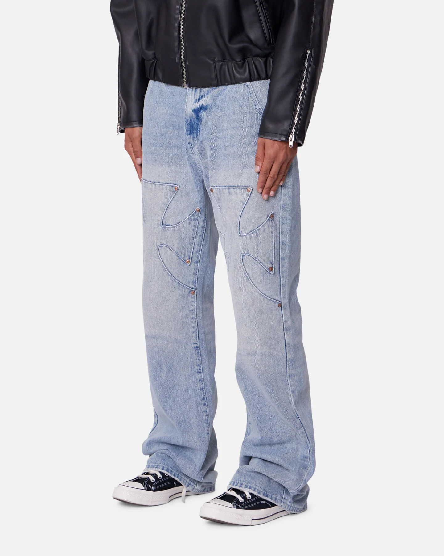 MNML Bootcut Iron Cross Jeans Blue - Image 2