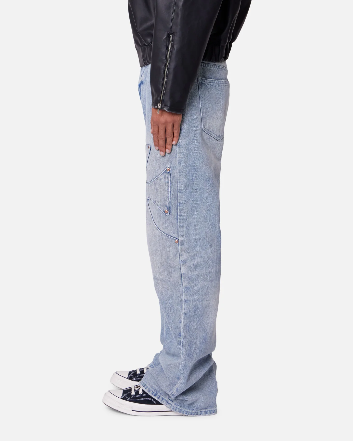 MNML Bootcut Iron Cross Jeans Blue - Image 3