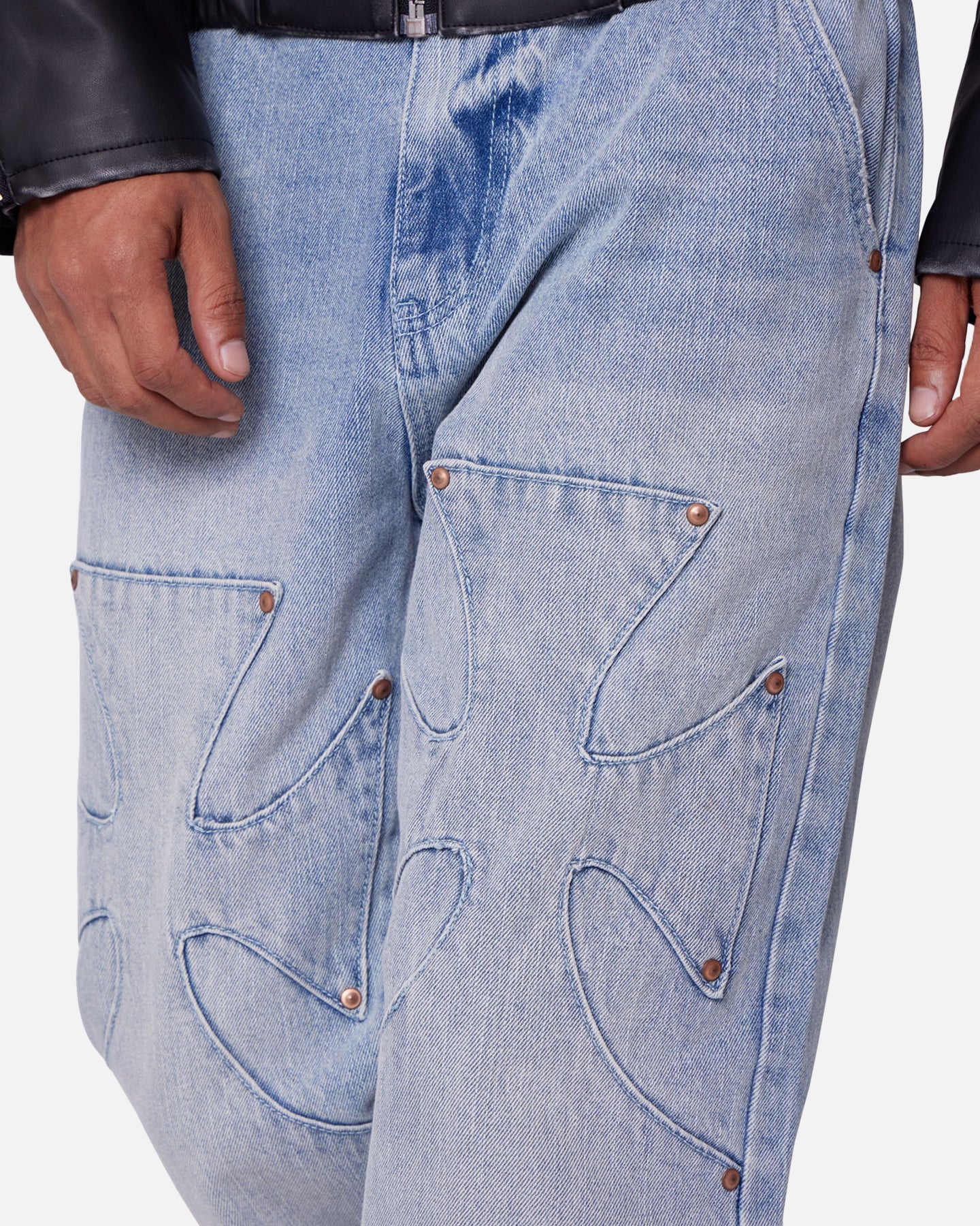 MNML Bootcut Iron Cross Jeans Blue - Image 5