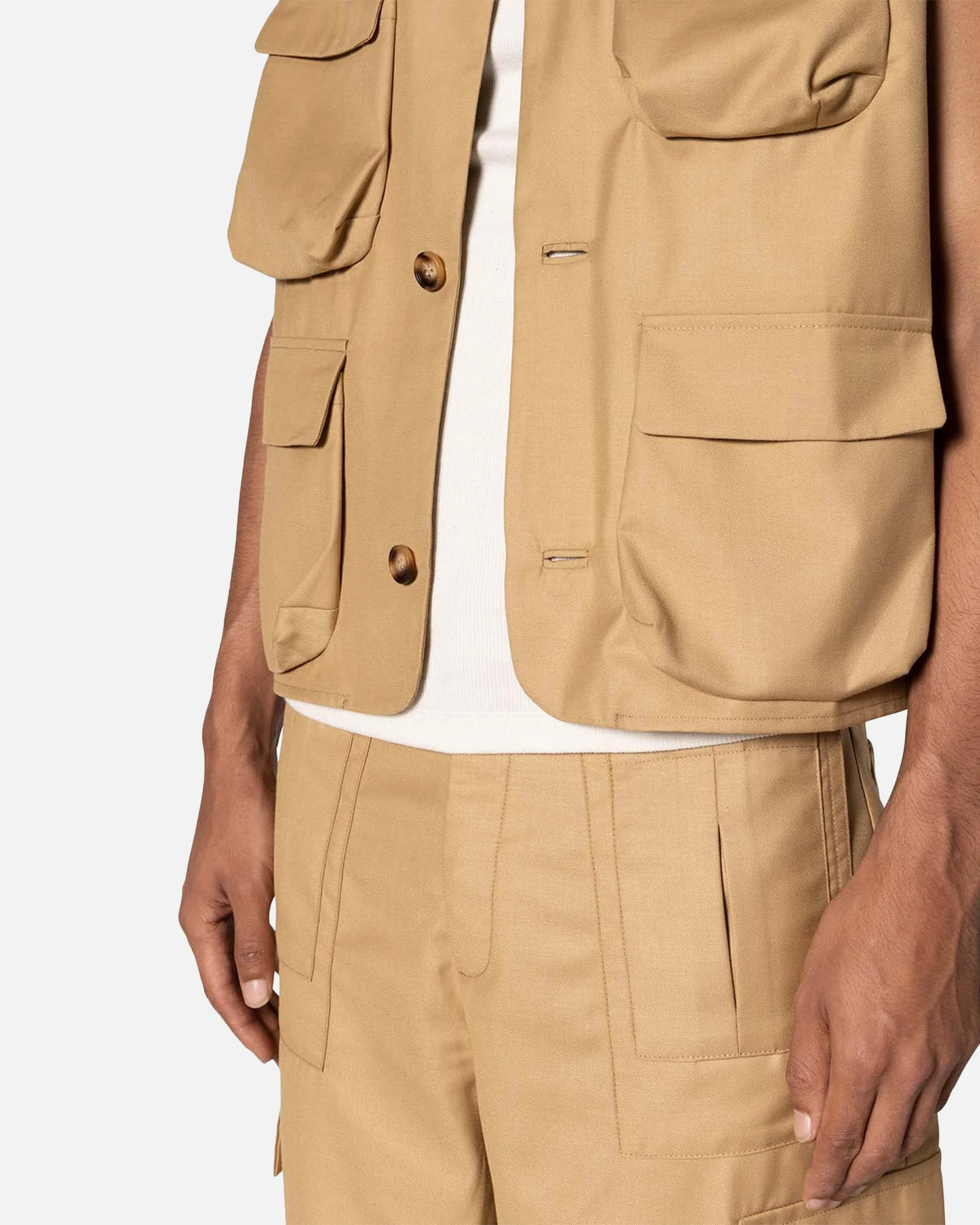 MNML Bounded Gabardine Vest Tan - Image 5
