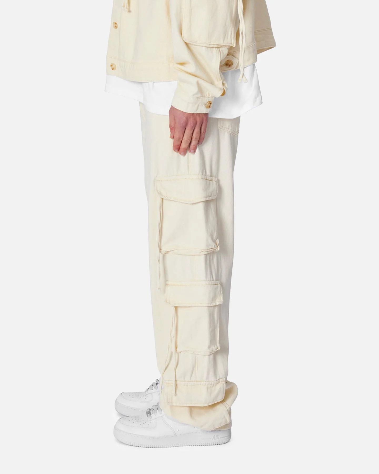 MNML Brushed Twill Cargo Pants Khaki - Image 3