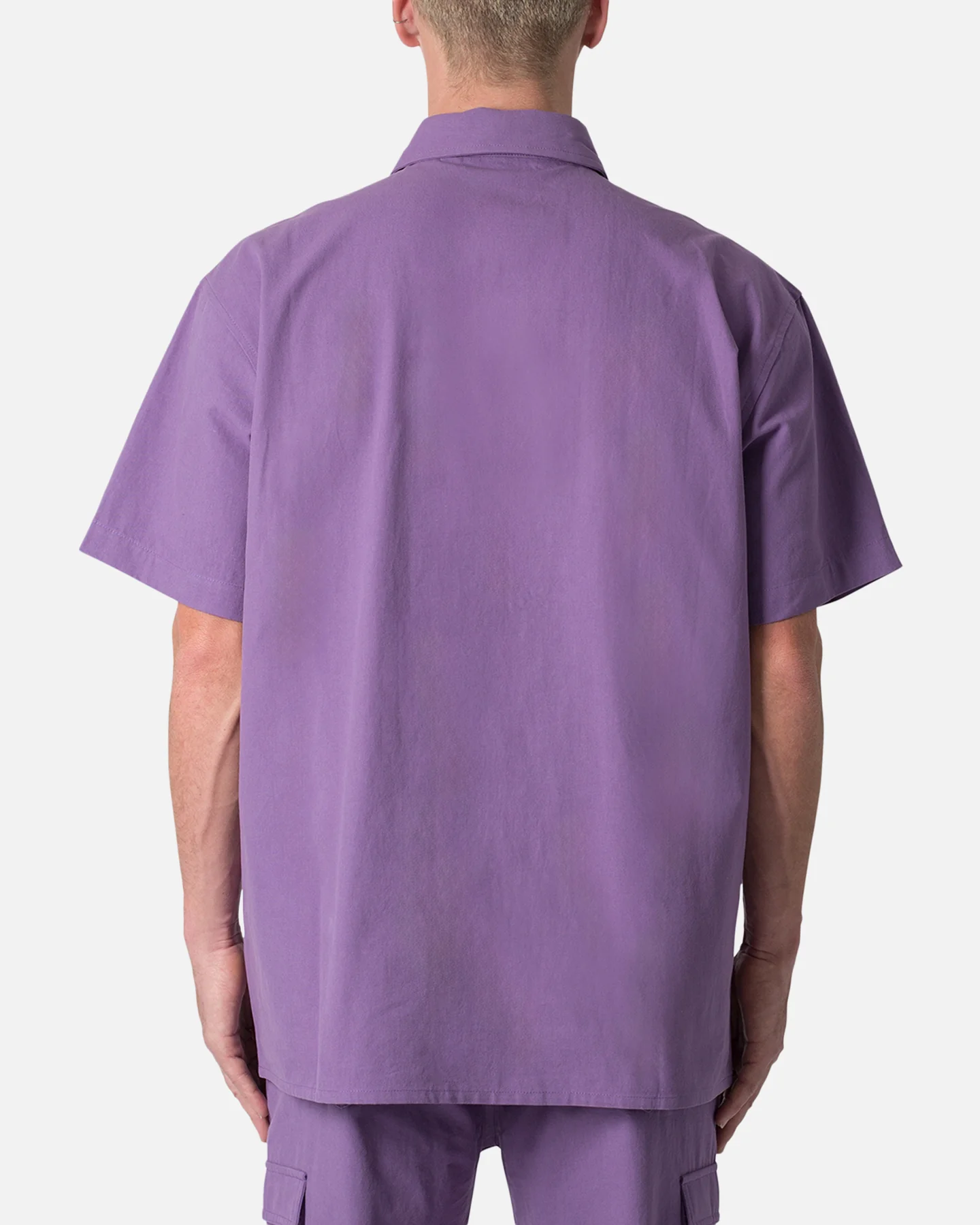 MNML Collared Button Up Shirt Purple - Image 4