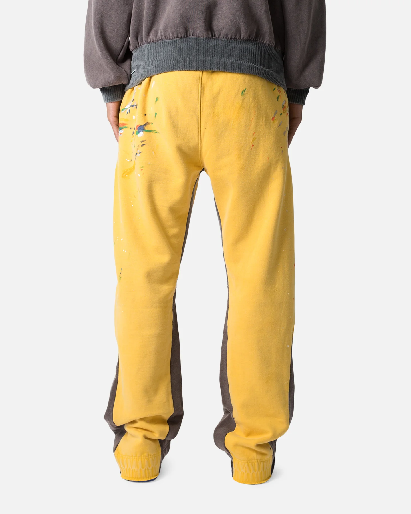 MNML Contrast Bootcut Sweatpants Yellow - Image 4