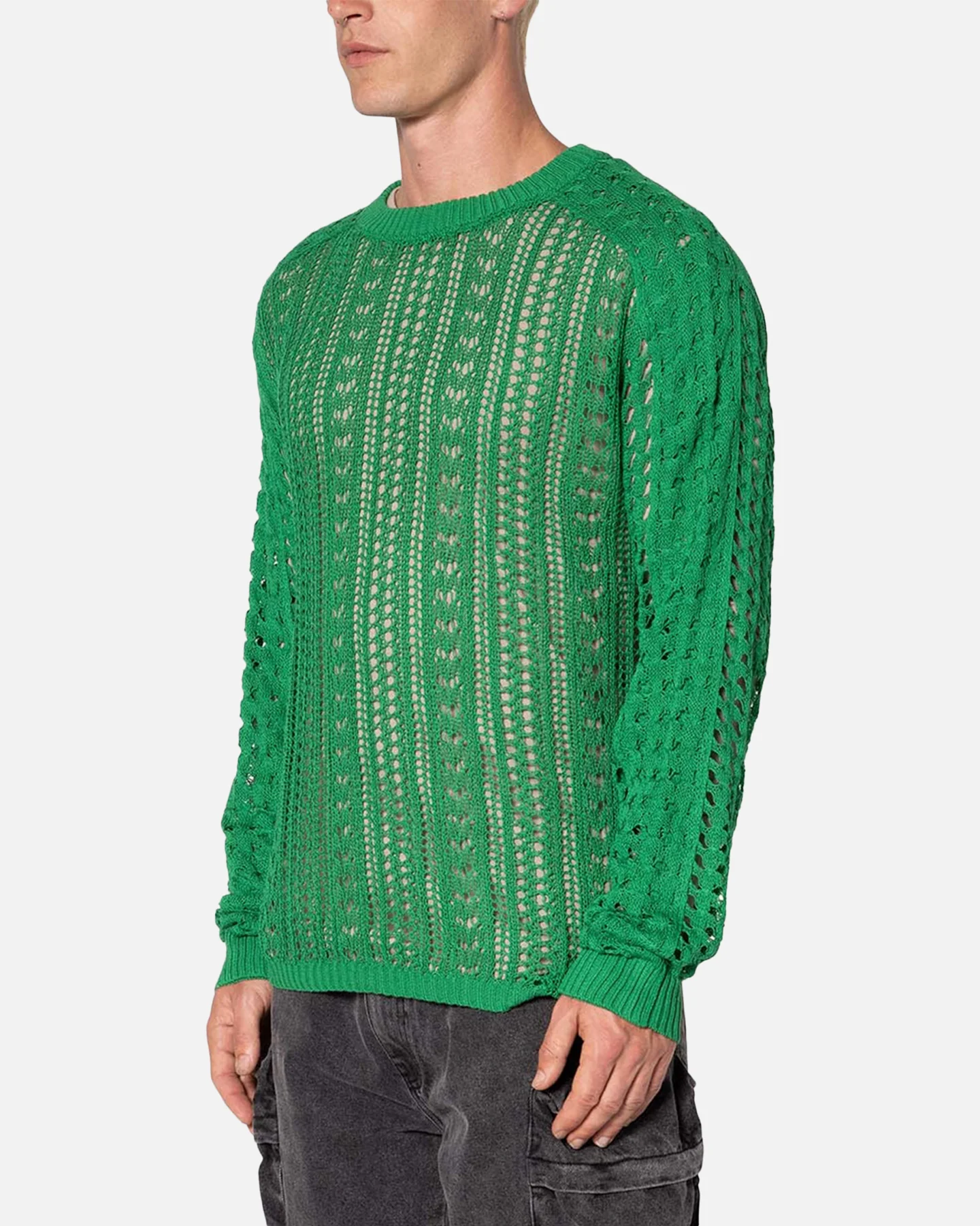 MNML Crochet Knit Sweater Green - Image 2