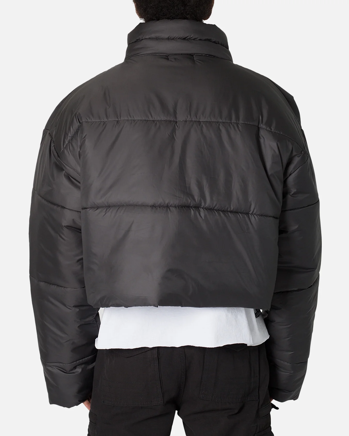 MNML Cropped Puffer II Jacket Black - Image 4