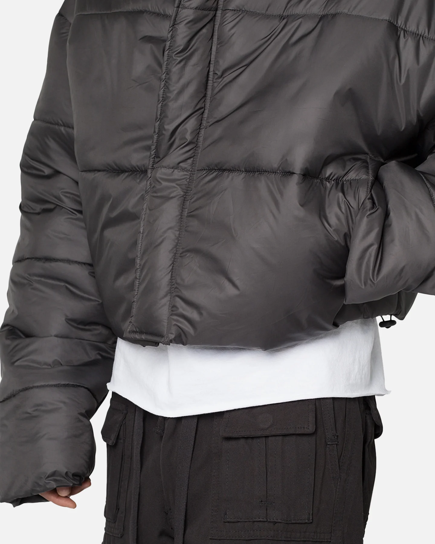 MNML Cropped Puffer II Jacket Black - Image 5