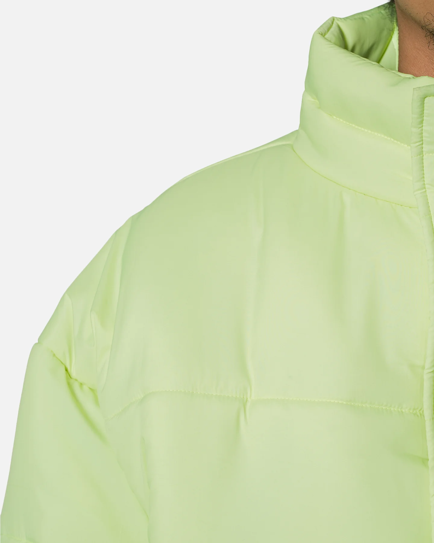 MNML Cropped Puffer II Jacket Green - Image 6