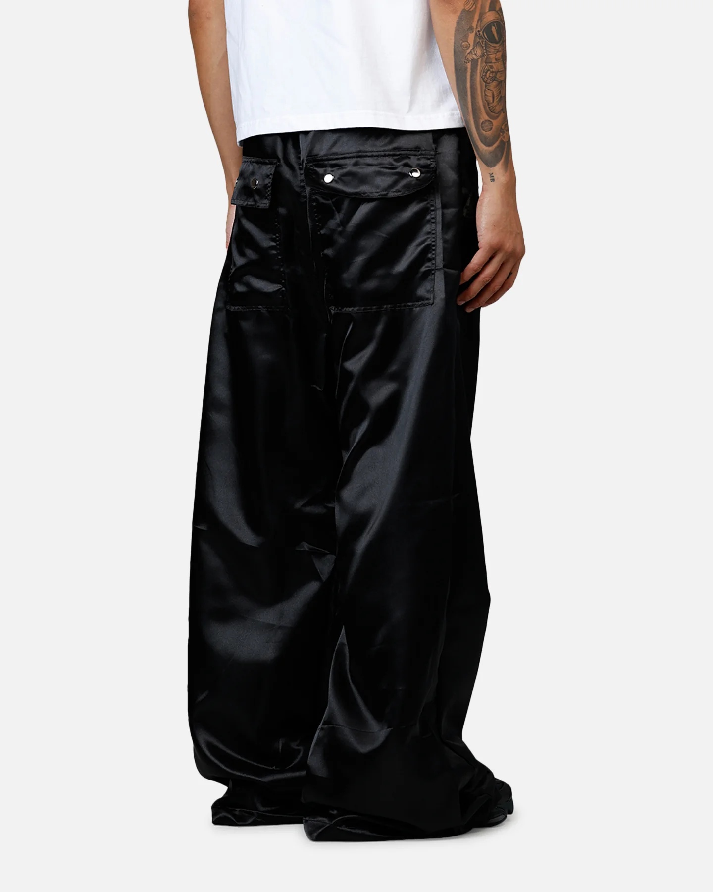MNML Cupro Rave Pants Black - Image 3